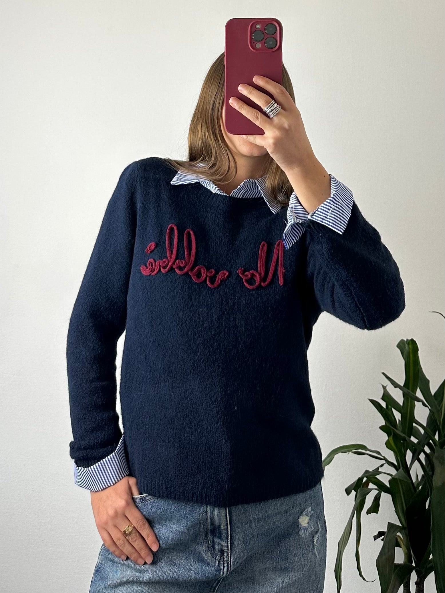 MAGLIONCINO “ No vabbè “ BLU SCURO