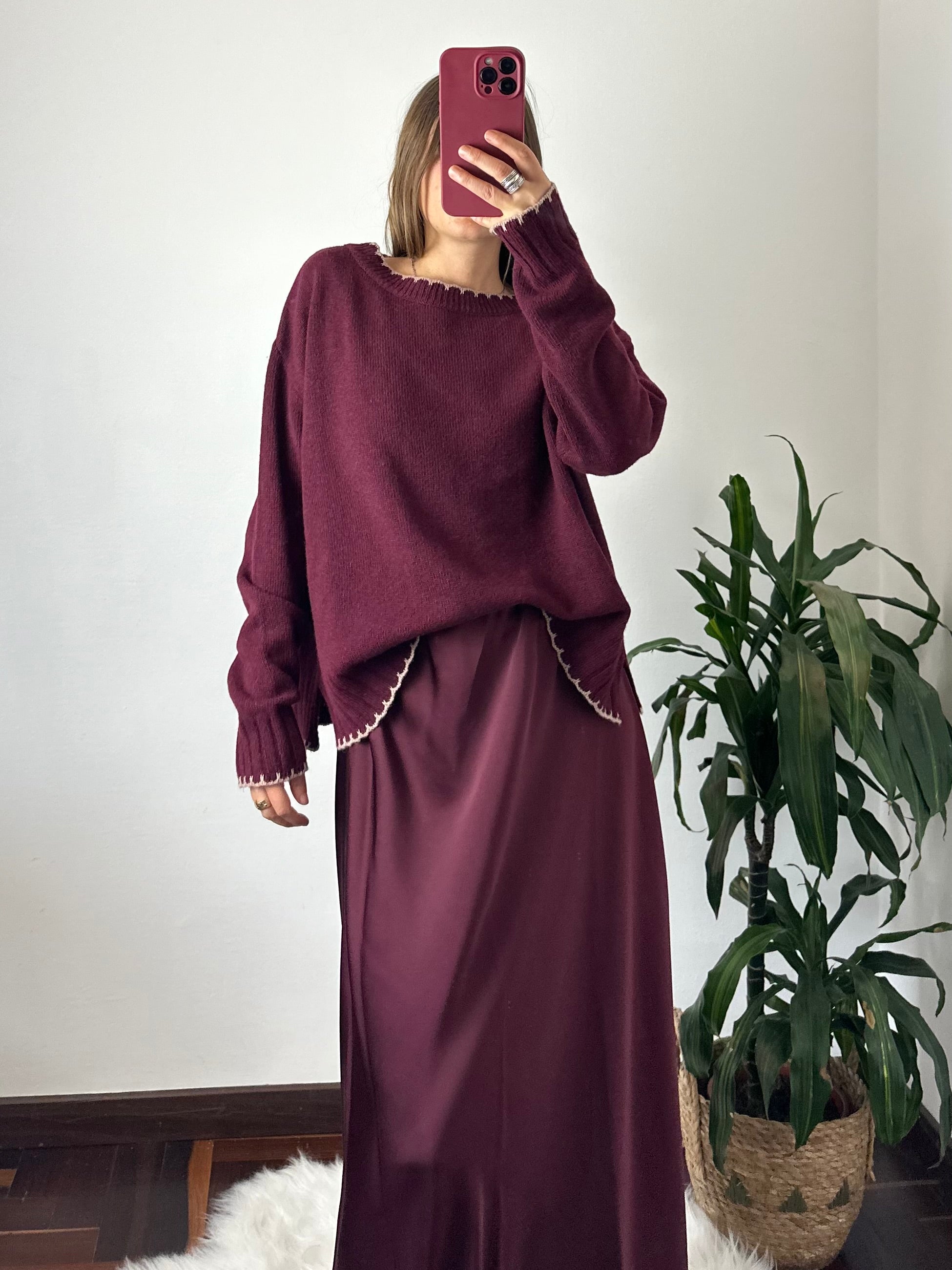 MAGLIONE in LANA BORDEAUX