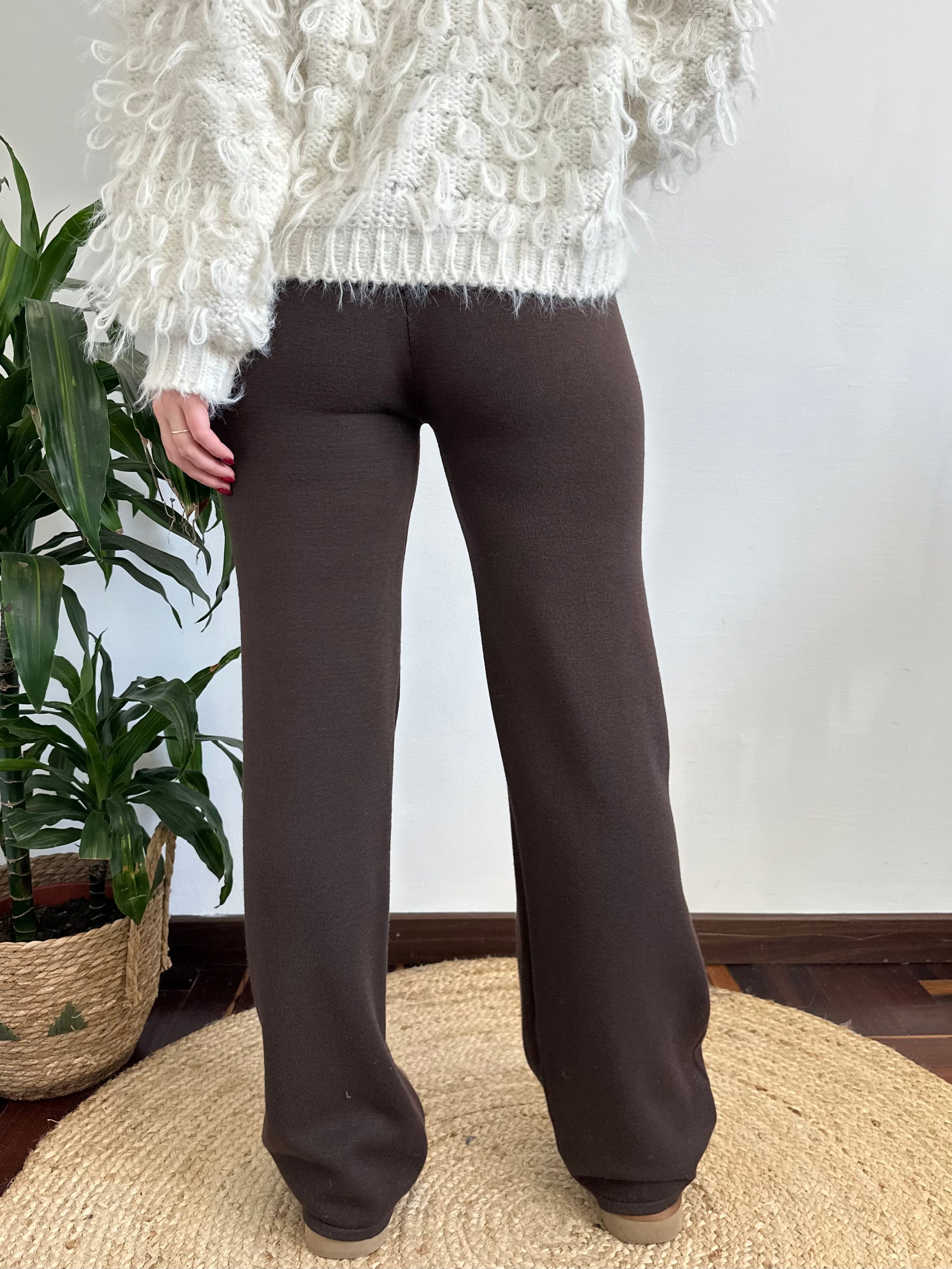 PANTALONE IN MAGLIA CIOCCOLATO
