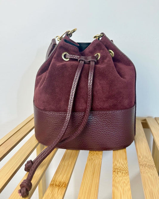 BORSA SECCHIELLO IN SUEDE BORDEAUX