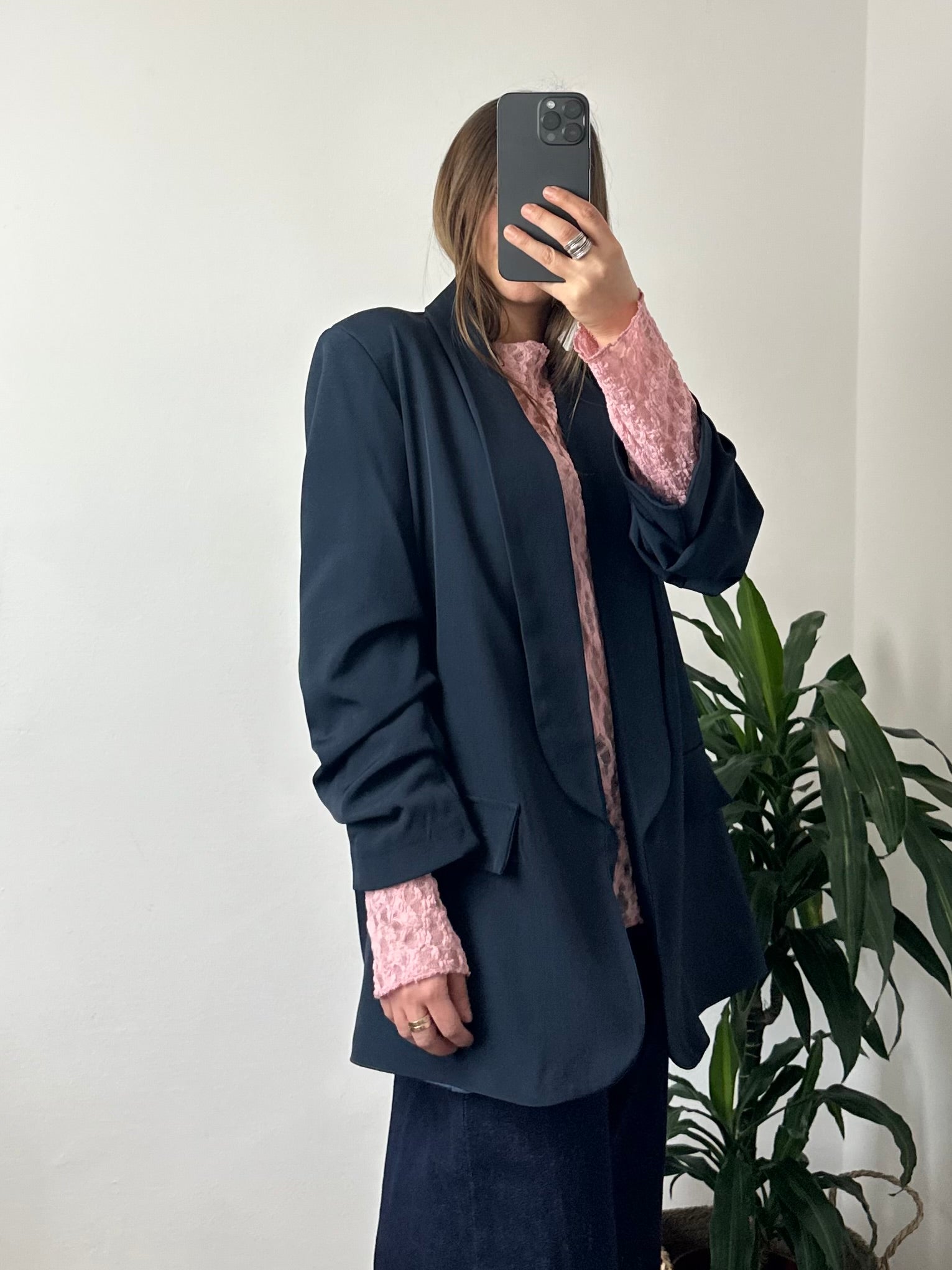 BLAZER MANICA ARRICCIATA BLU NOTTE