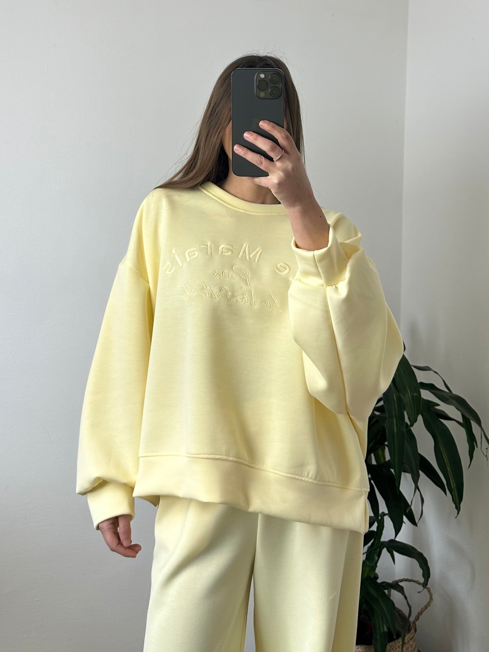 FELPA PUNTO MILANO con scritta GIALLA