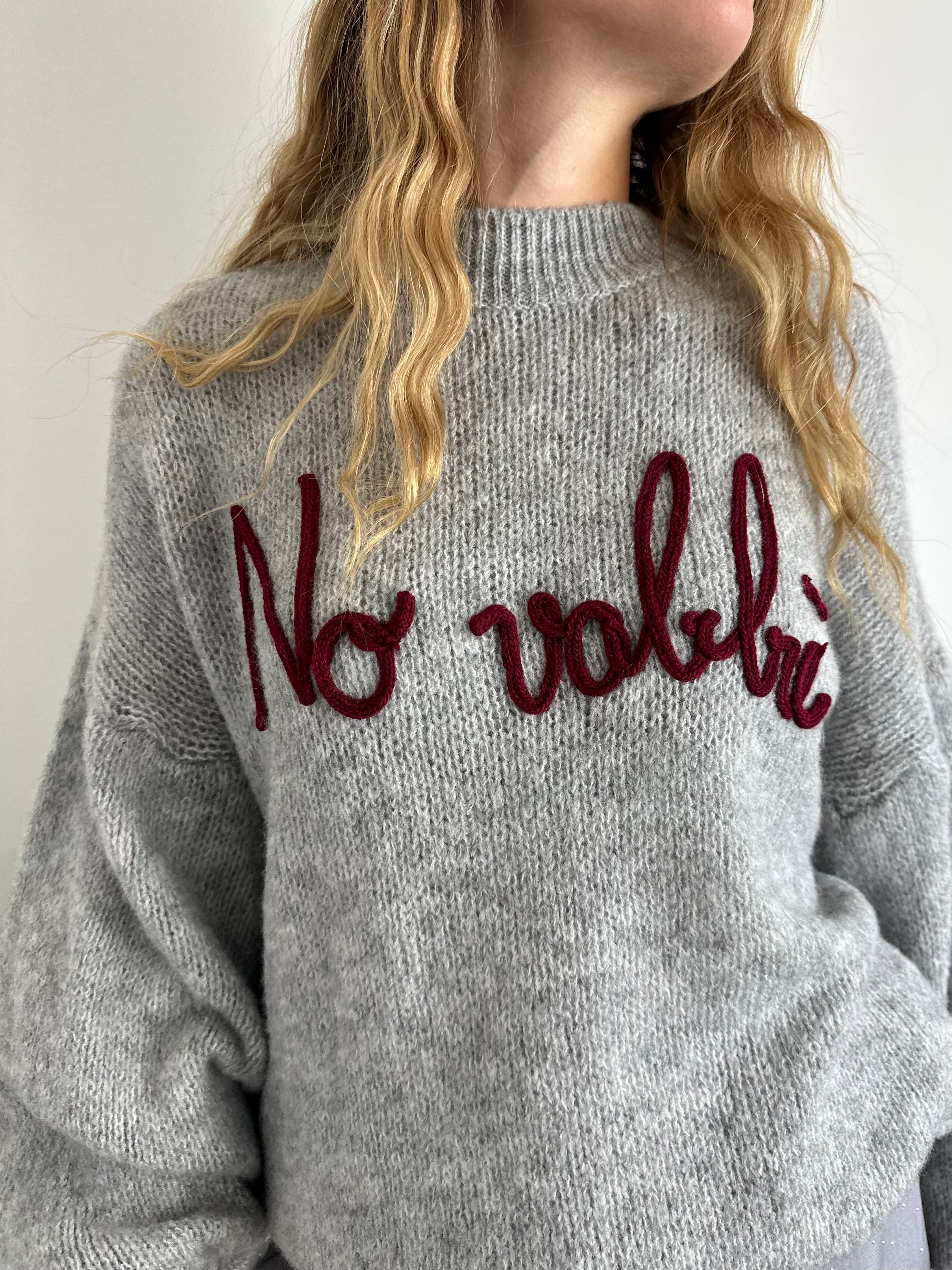 MAGLIONE “ No vabbè “ GRIGIO