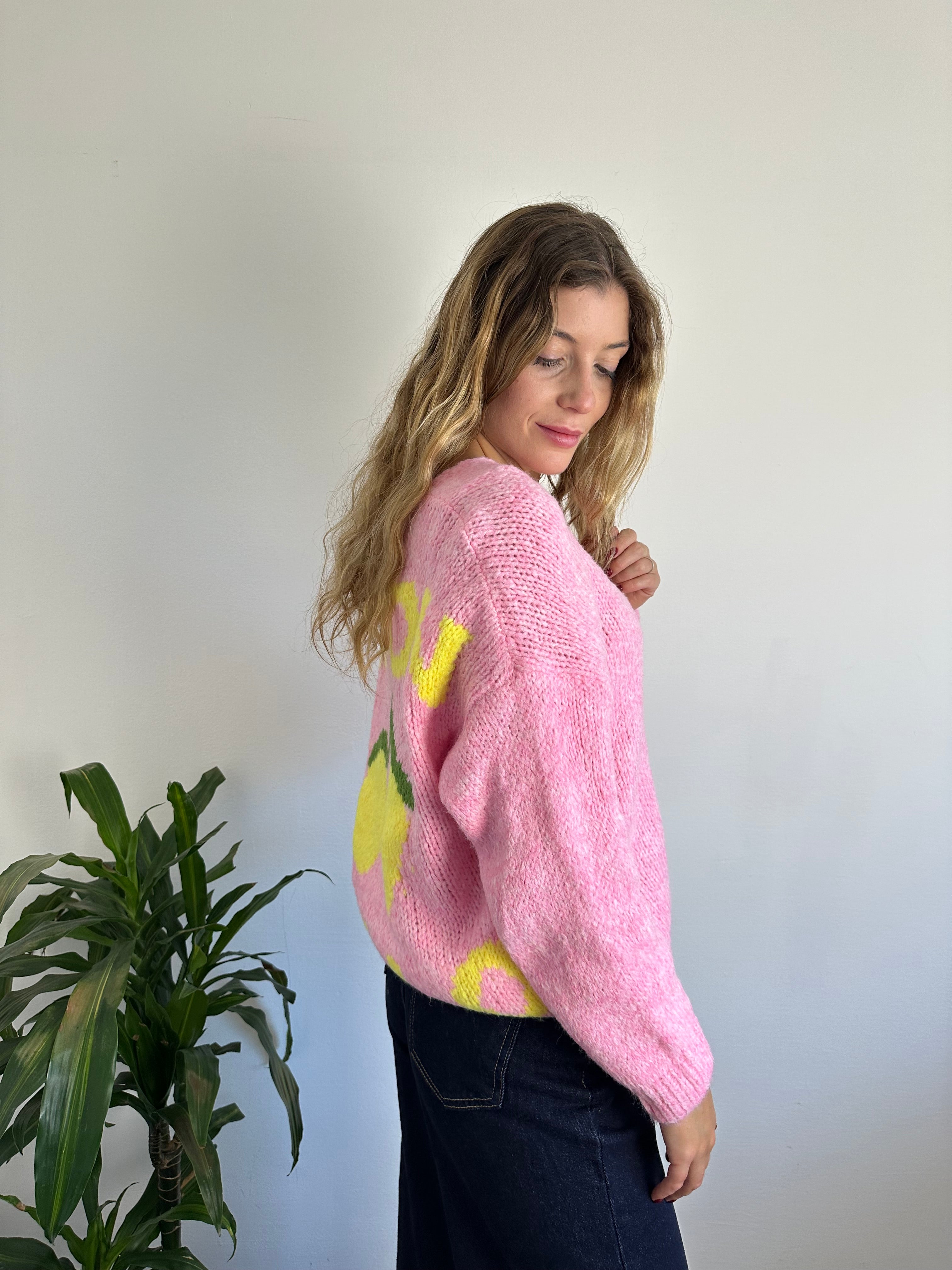 MAGLIONE “ LIMONCELLO “ ROSA