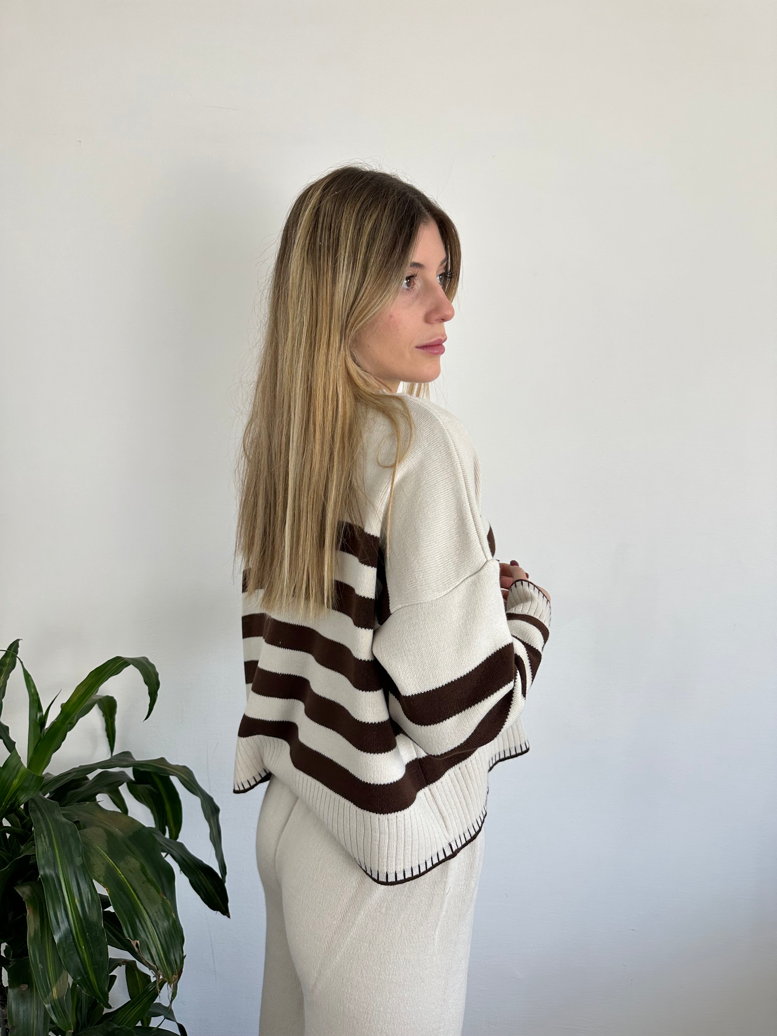 COORDINATO RIGHE misto LANA