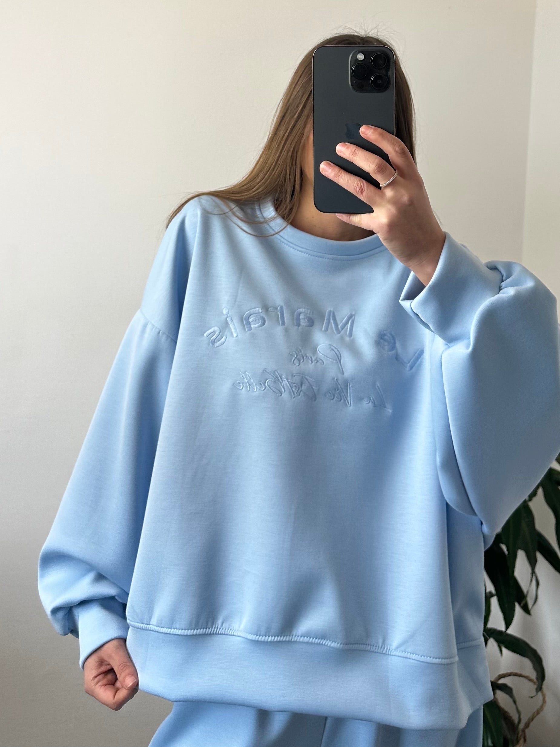 FELPA PUNTO MILANO con scritta AZZURRA