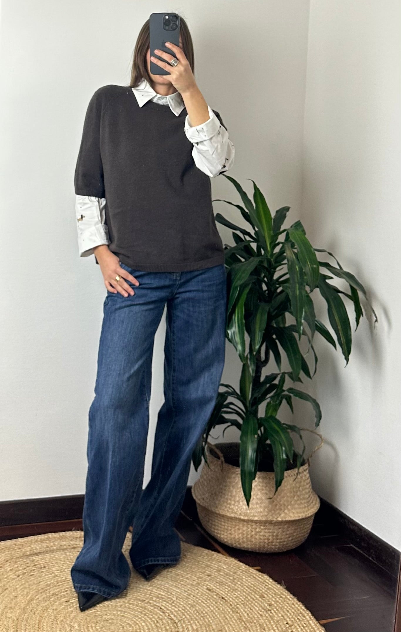 PULLOVER MANICA 3/4 in MORBIDA VISCOSA MARRONE