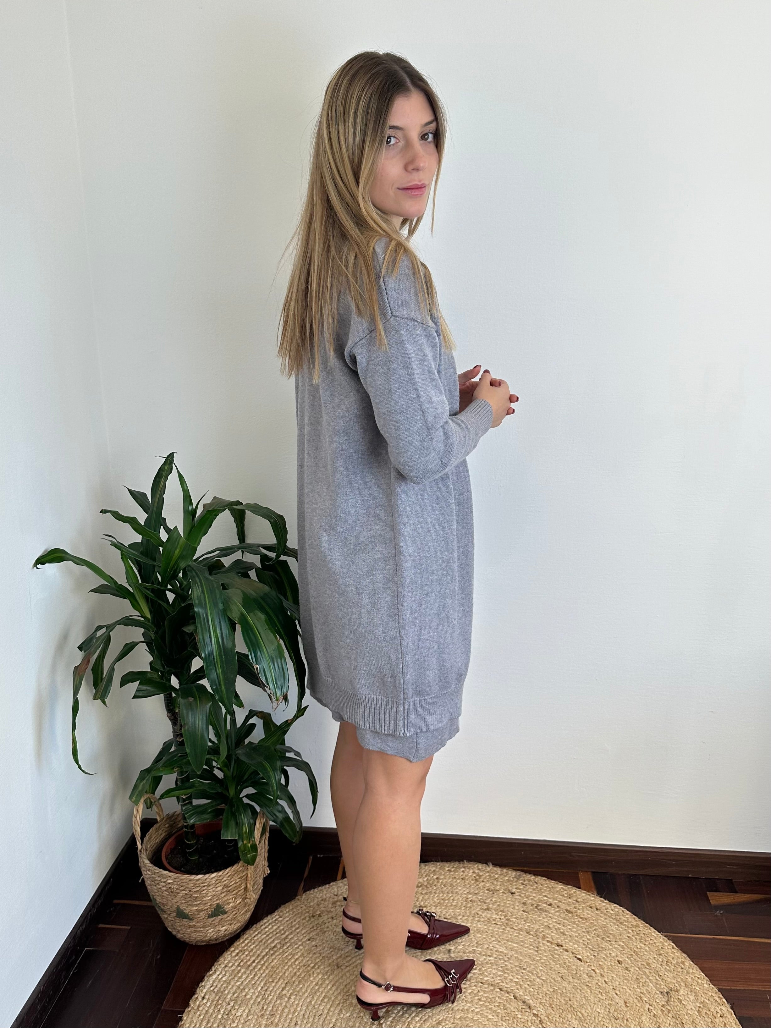 CARDIGAN in VISCOSA GRIGIO