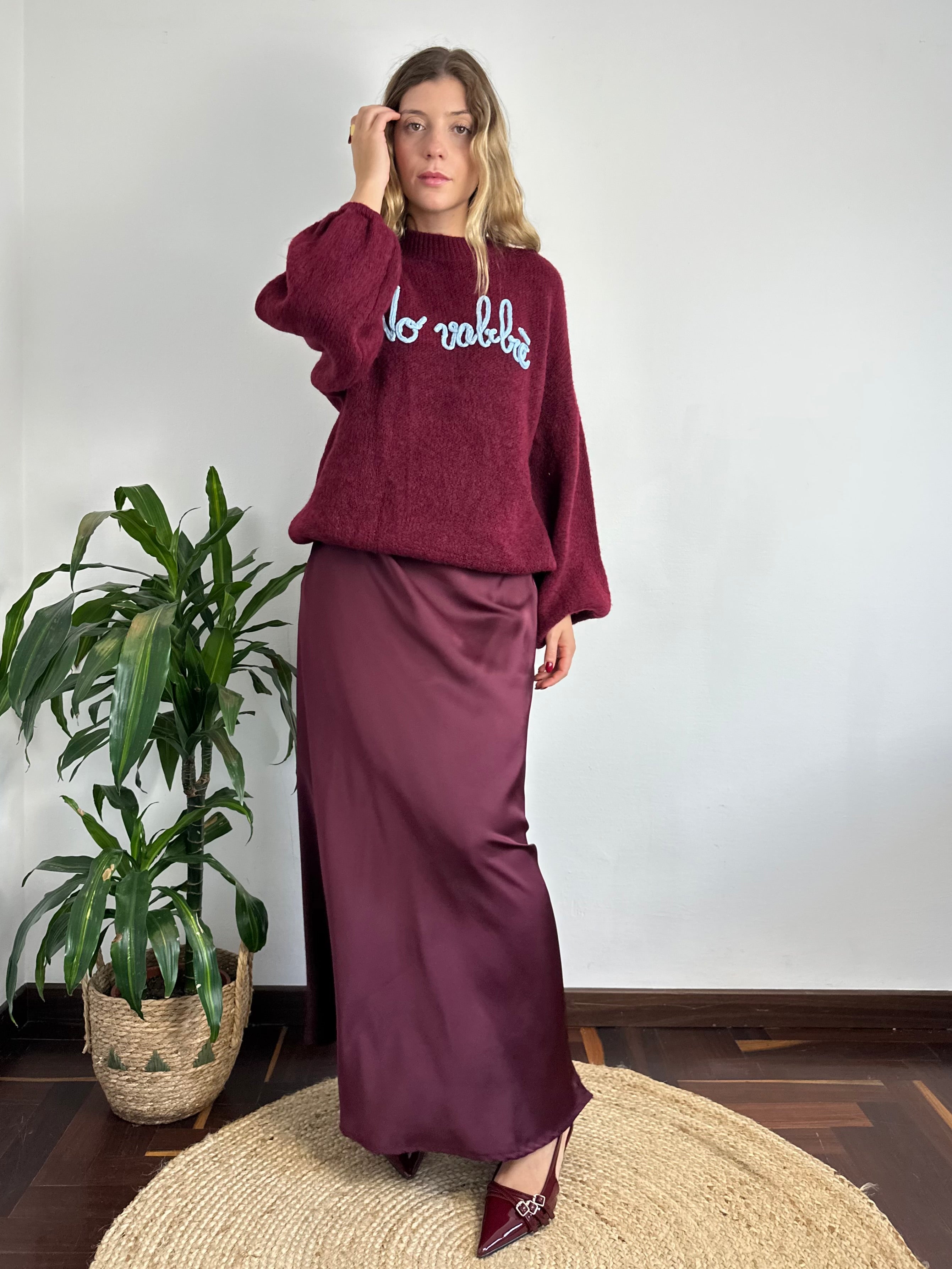 GONNA SATIN BORDEAUX