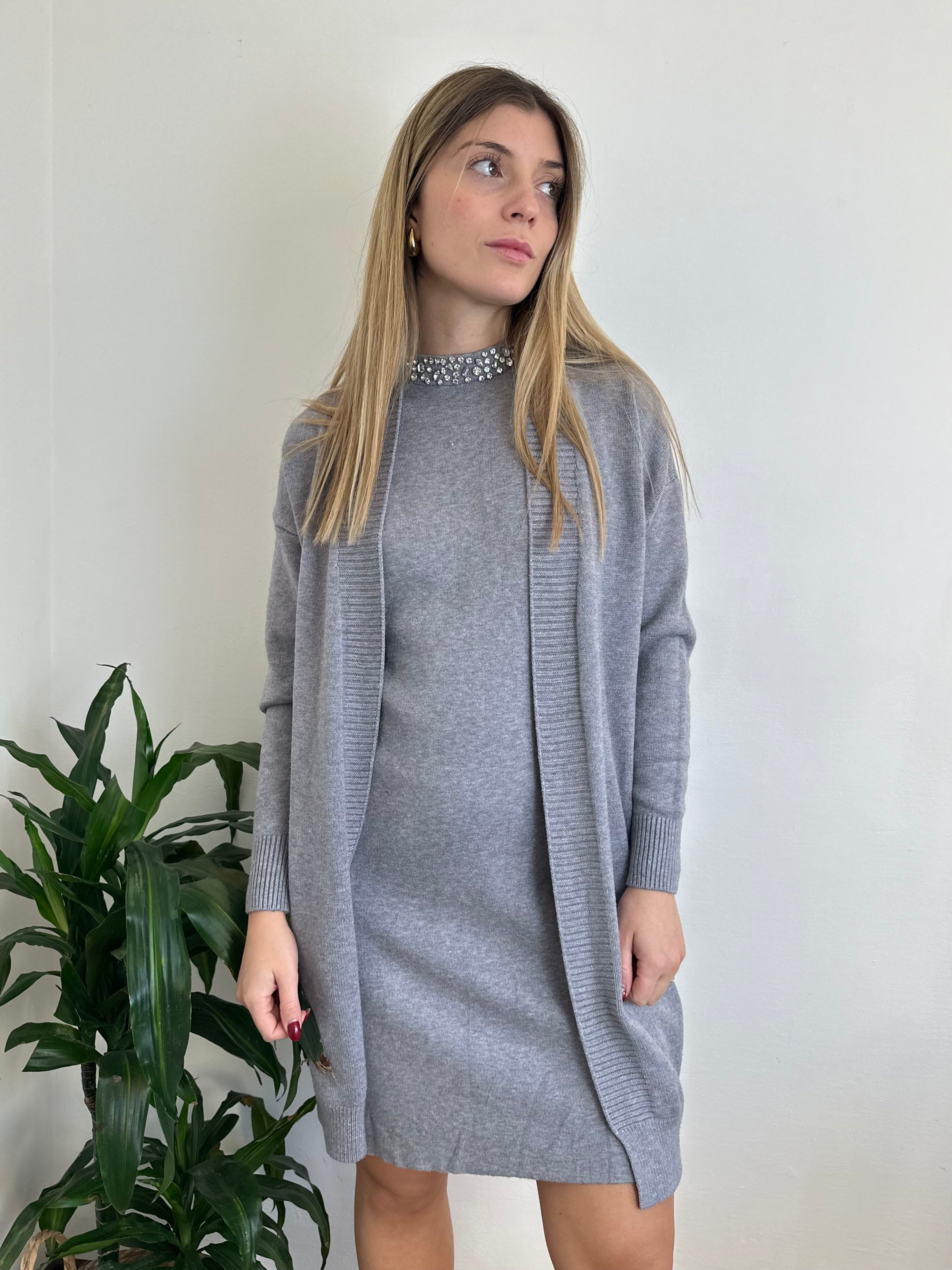 CARDIGAN in VISCOSA GRIGIO