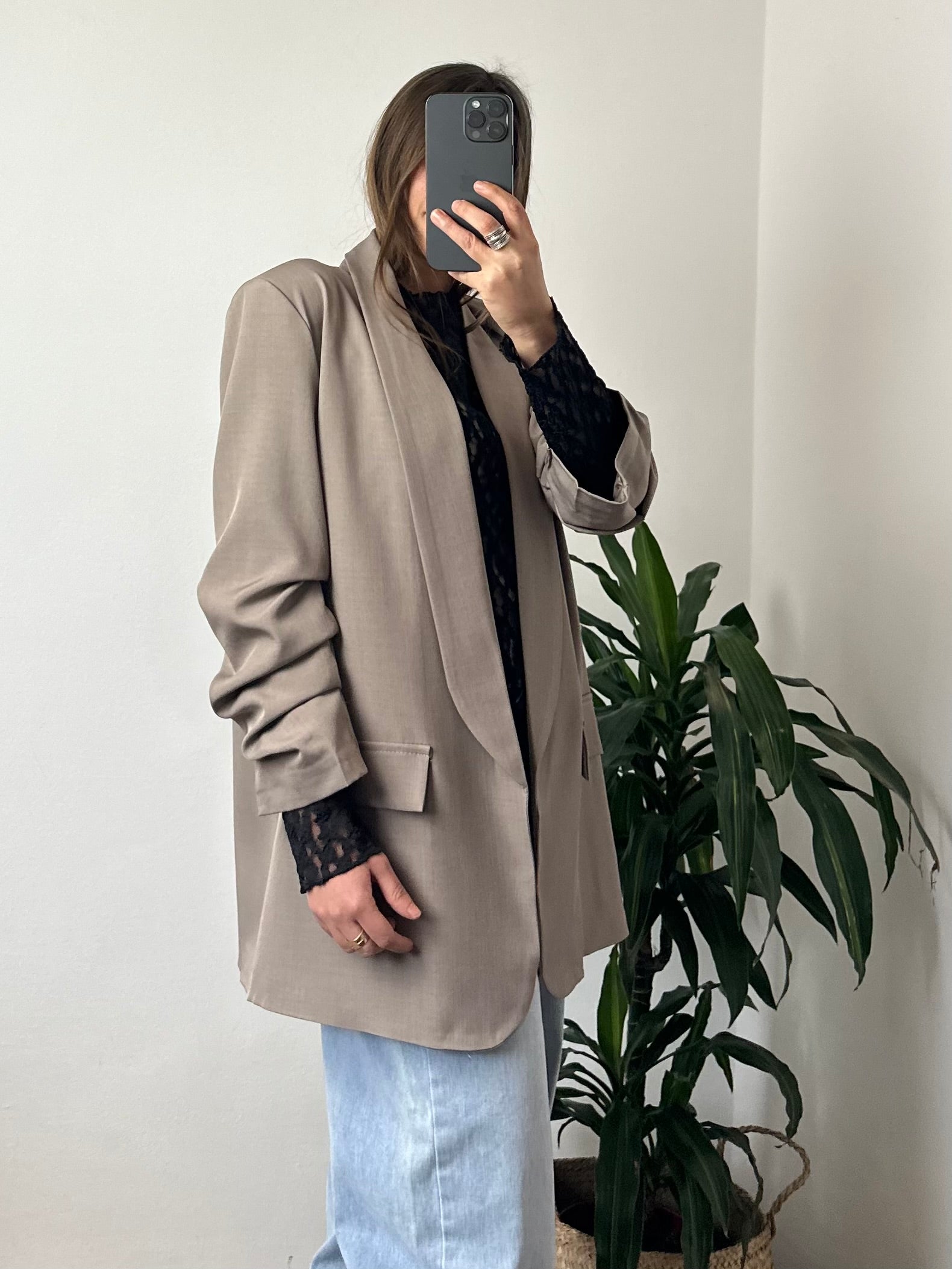 BLAZER MANICA ARRICCIATA TORTORA