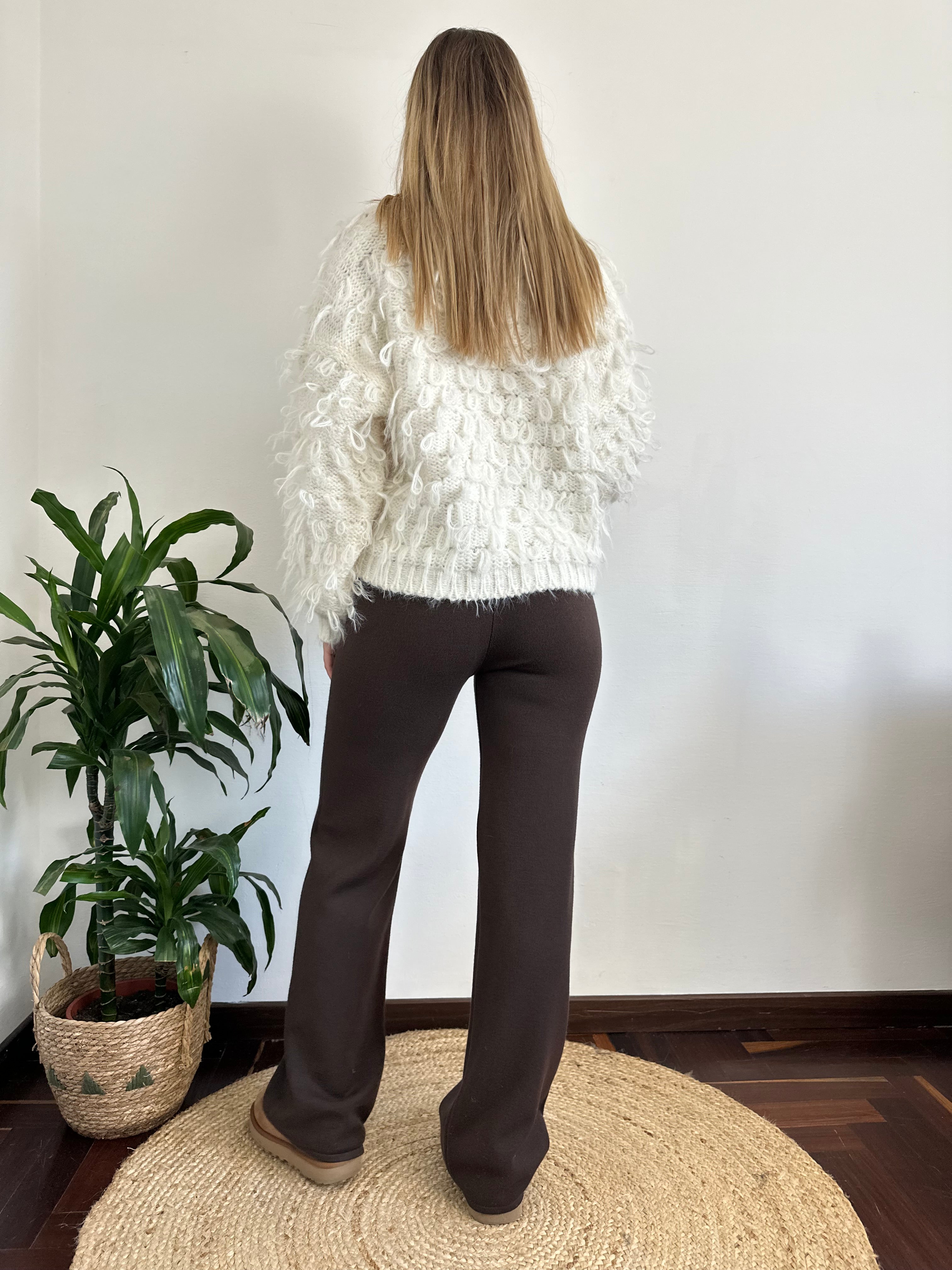 PANTALONE IN MAGLIA CIOCCOLATO