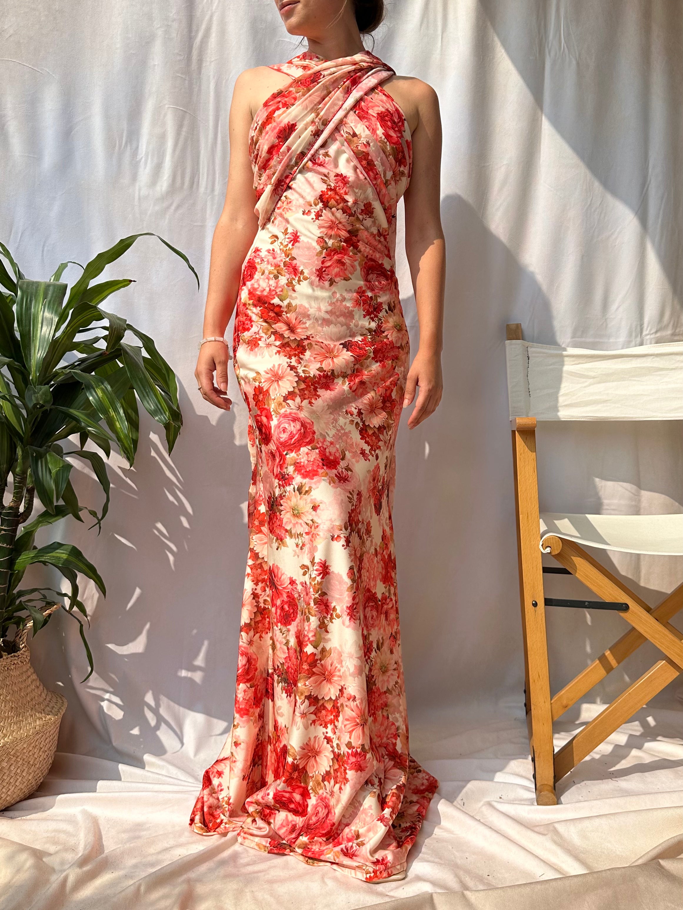 ABITO FLOWER ROSSO