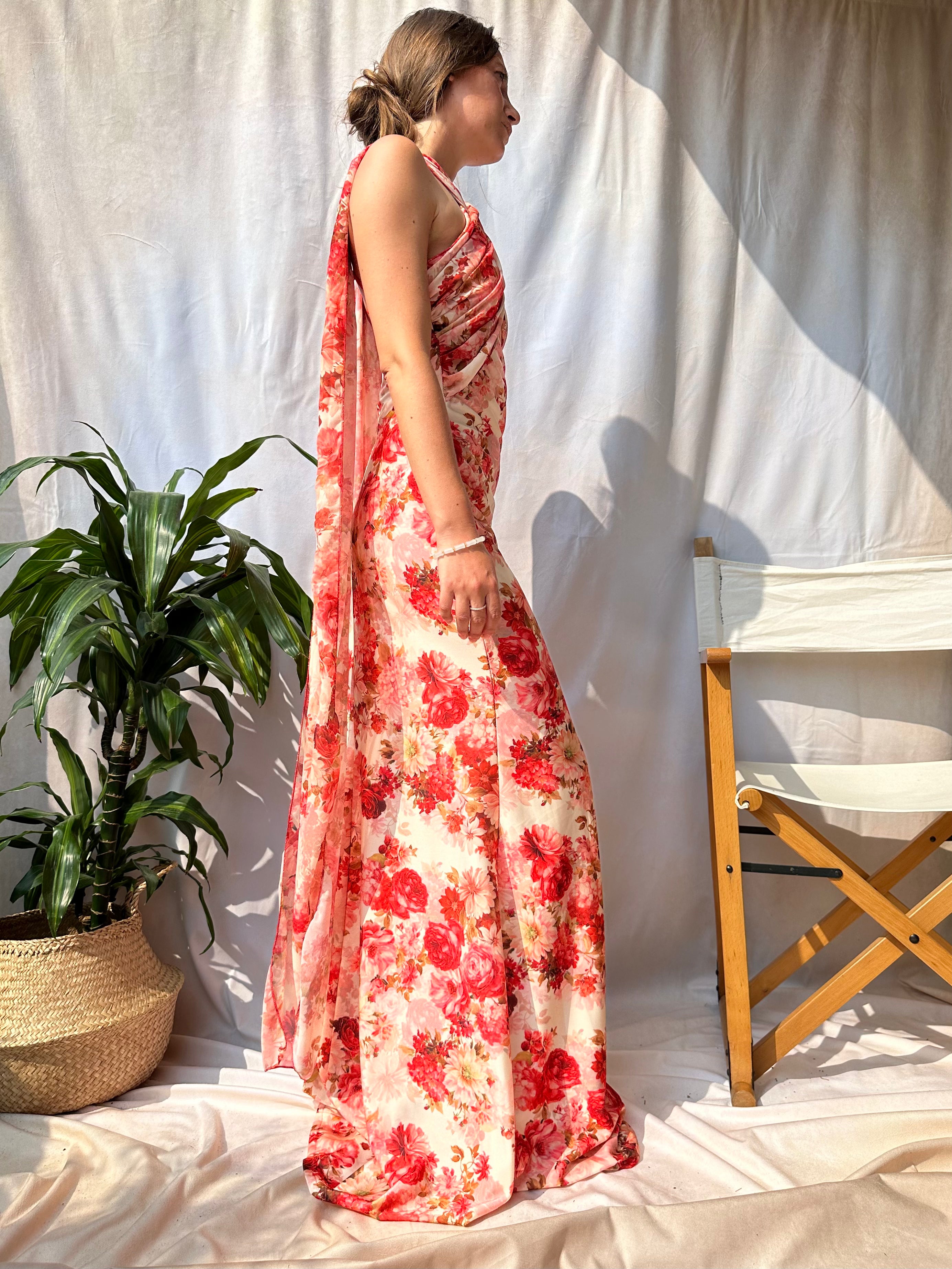ABITO FLOWER ROSSO
