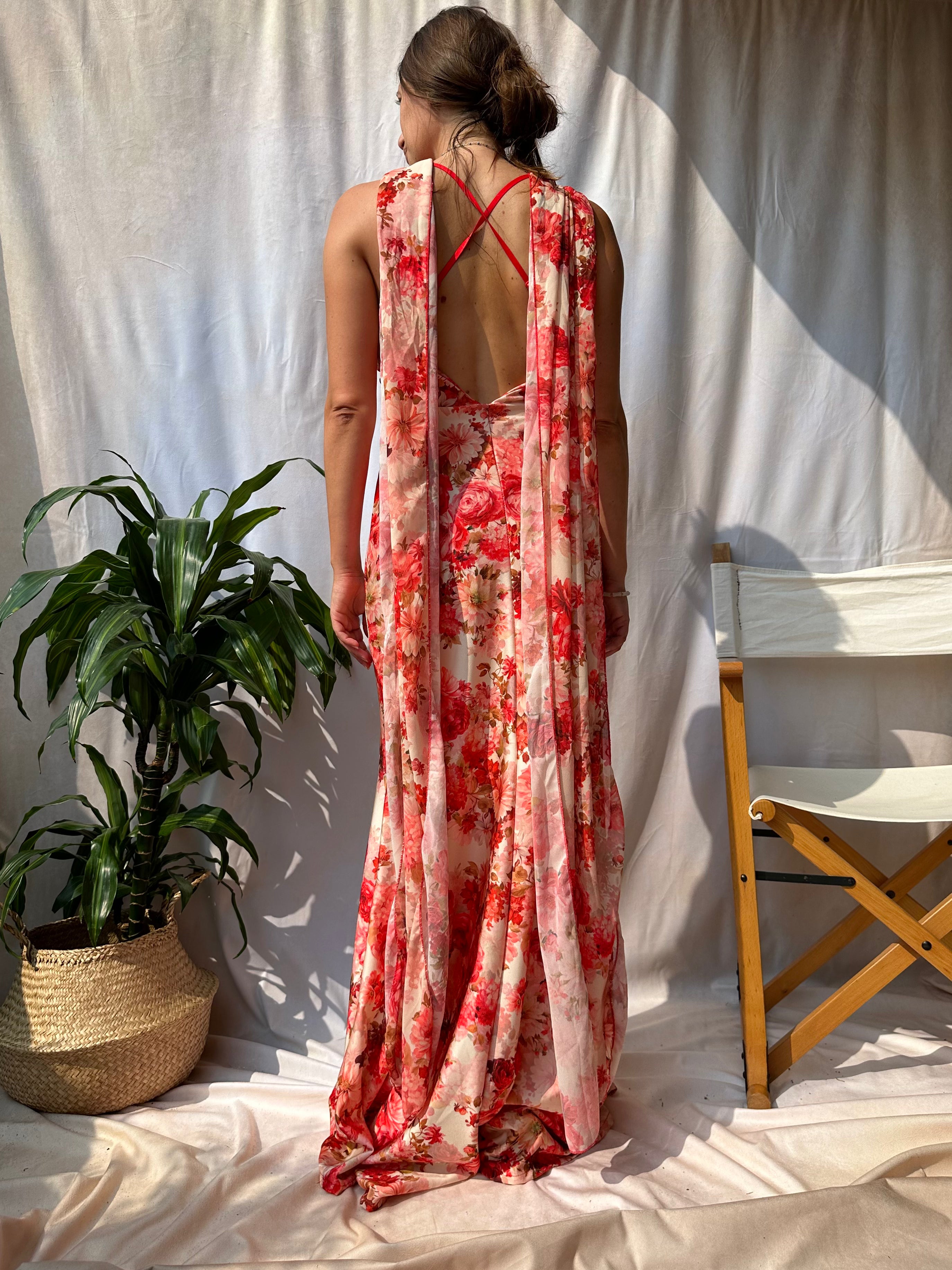 ABITO FLOWER ROSSO