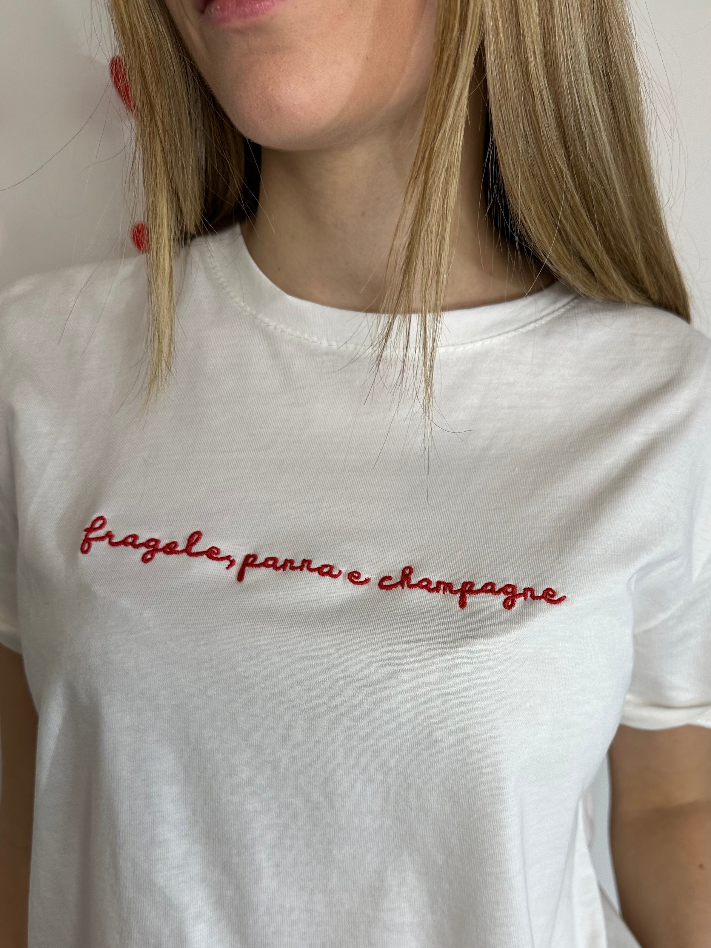 T-SHIRT "FRAGOLE, PANNA E CHAMPAGNE"