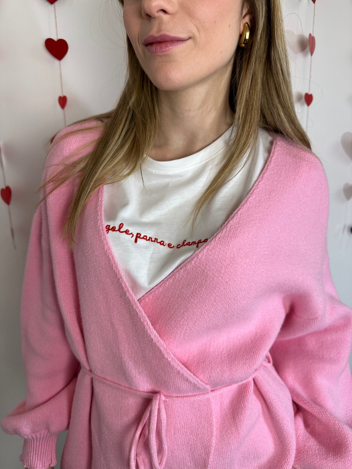 MAGLIONE INCROCIATO ROSA