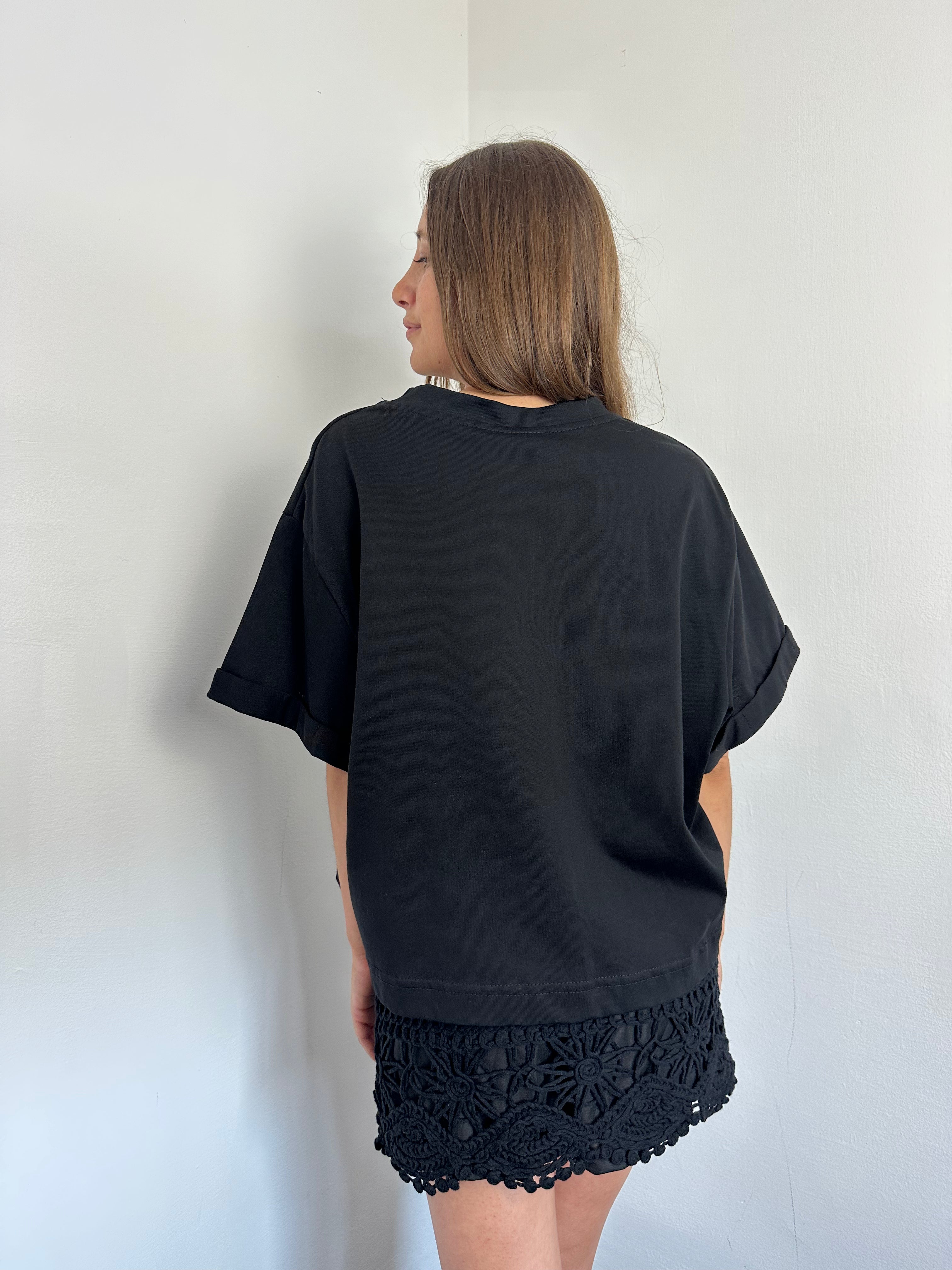 T-SHIRT COTONE NERA