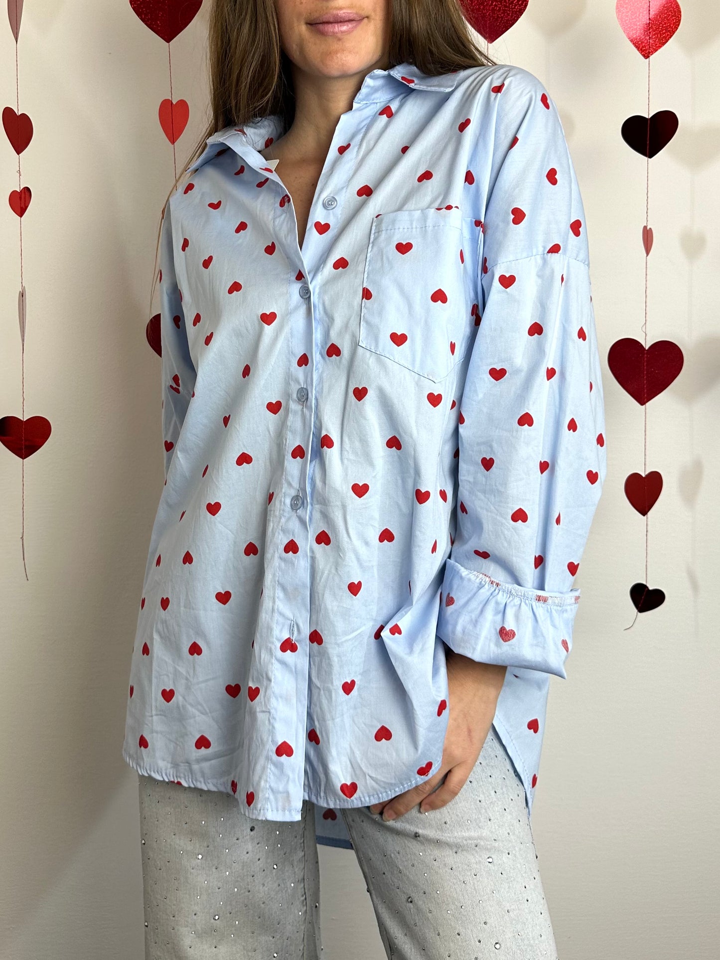 CAMICIA CUORI AZZURRA