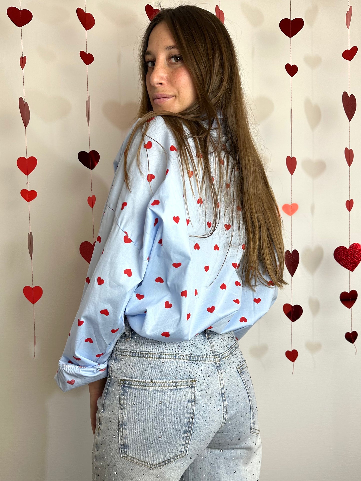 CAMICIA CUORI AZZURRA