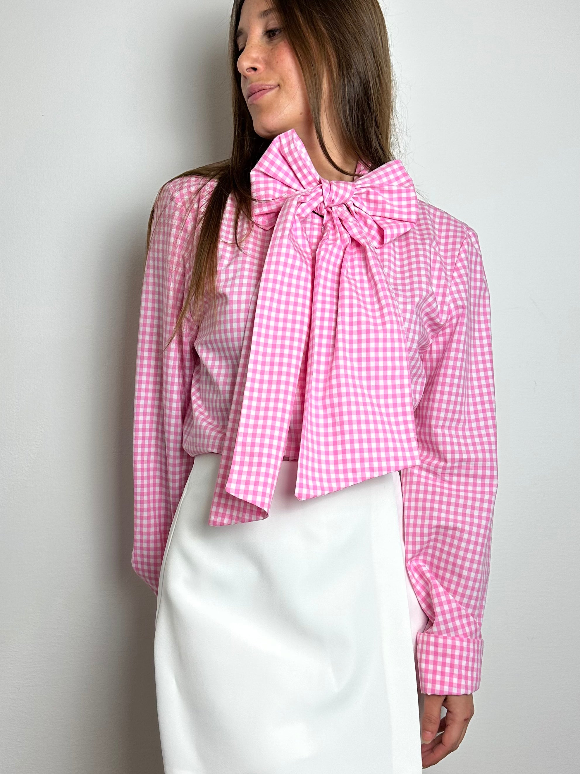 CAMICIA FIOCCO ROSA