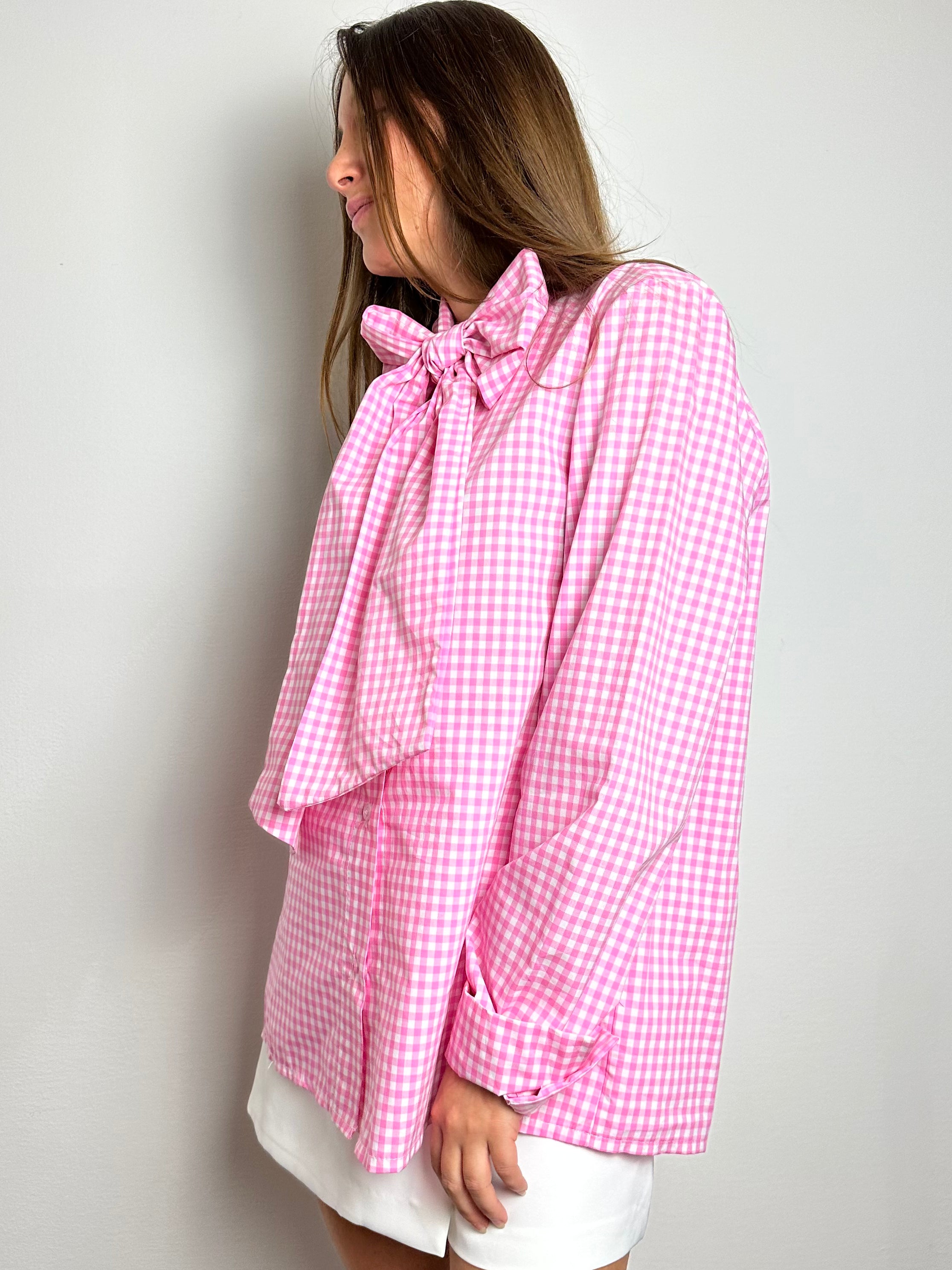 CAMICIA FIOCCO ROSA