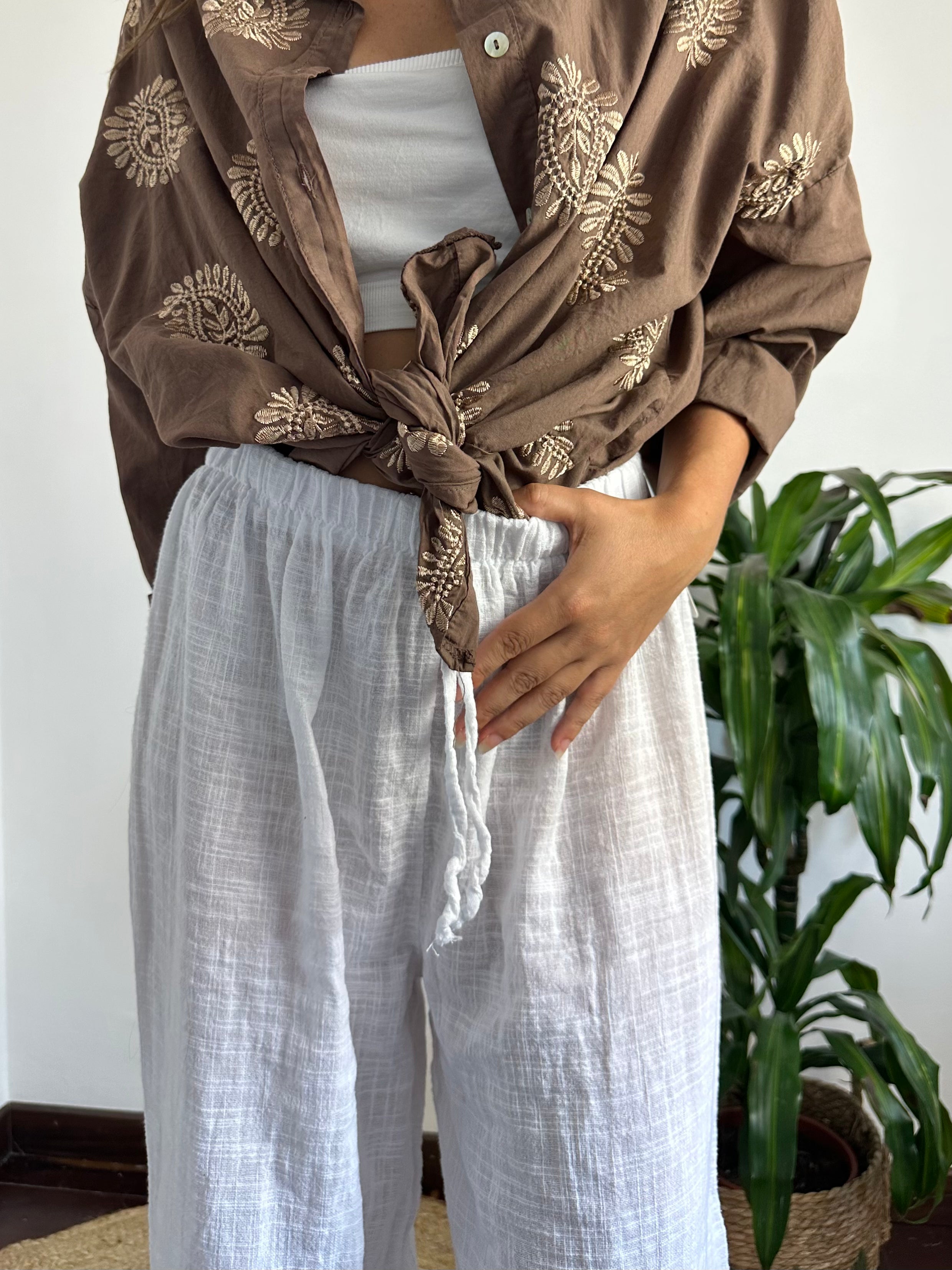 PANTALONE COTONE BIANCO