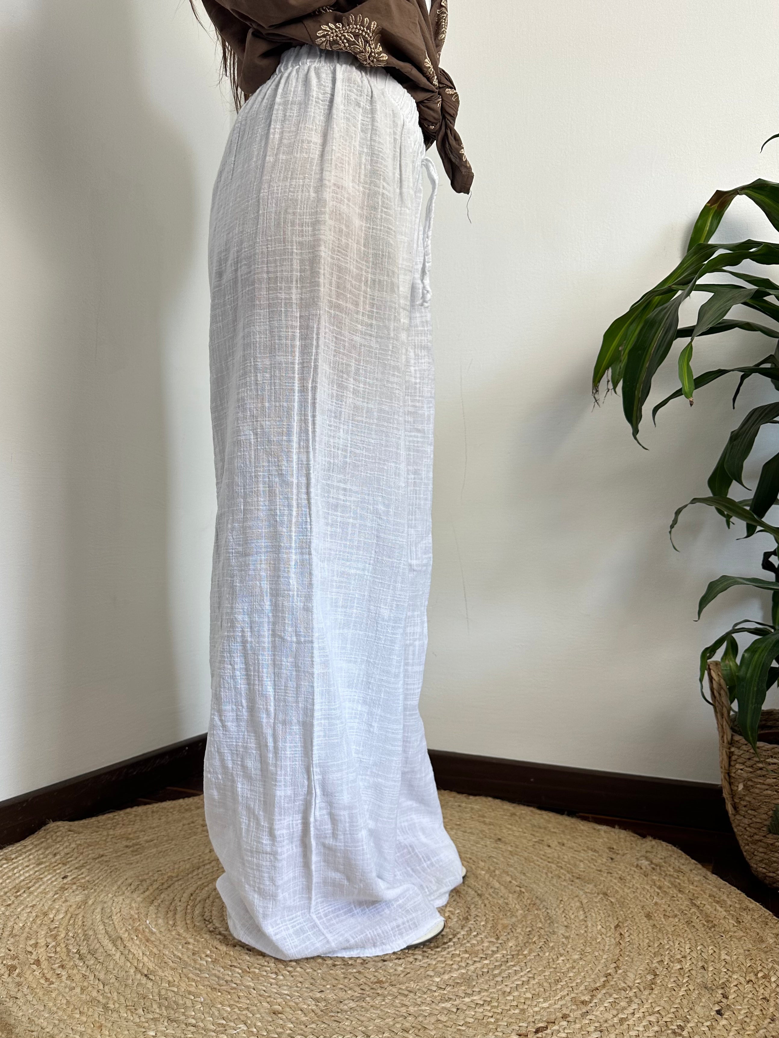 PANTALONE COTONE BIANCO