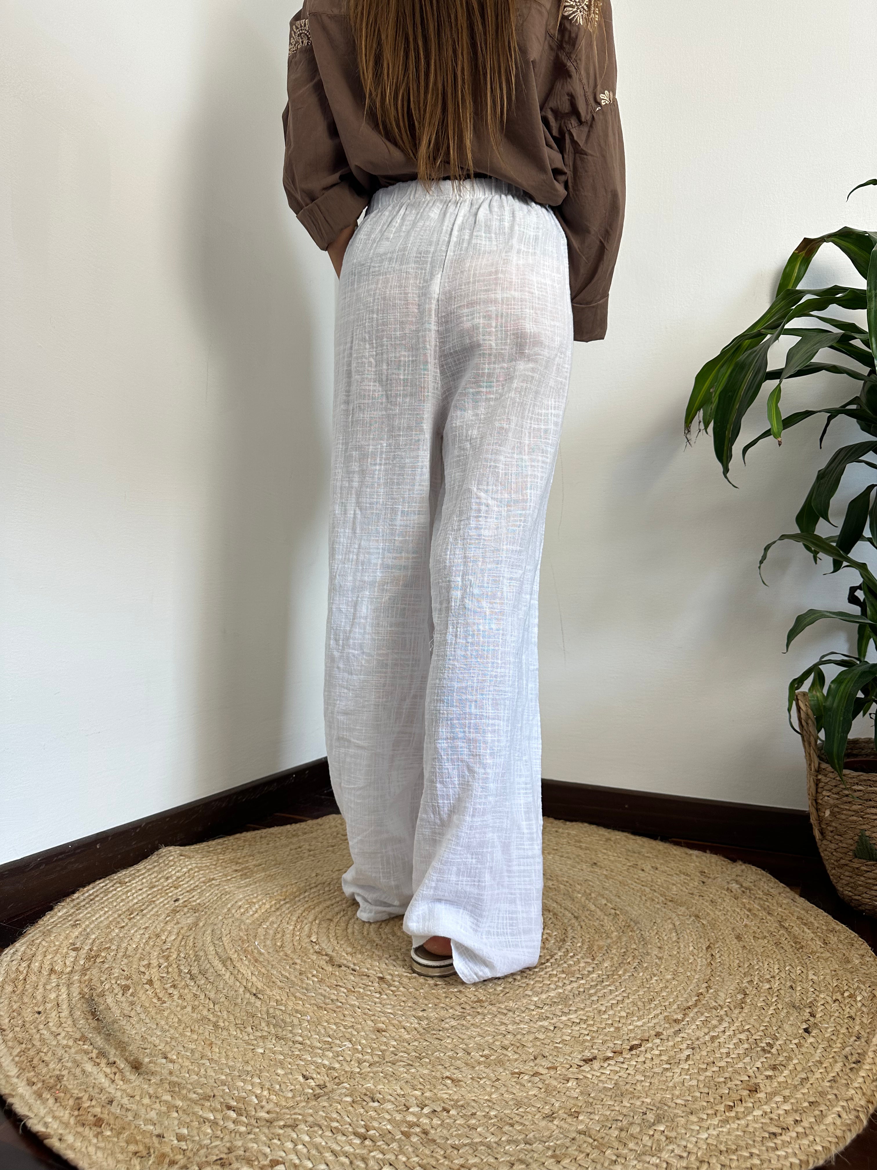 PANTALONE COTONE BIANCO