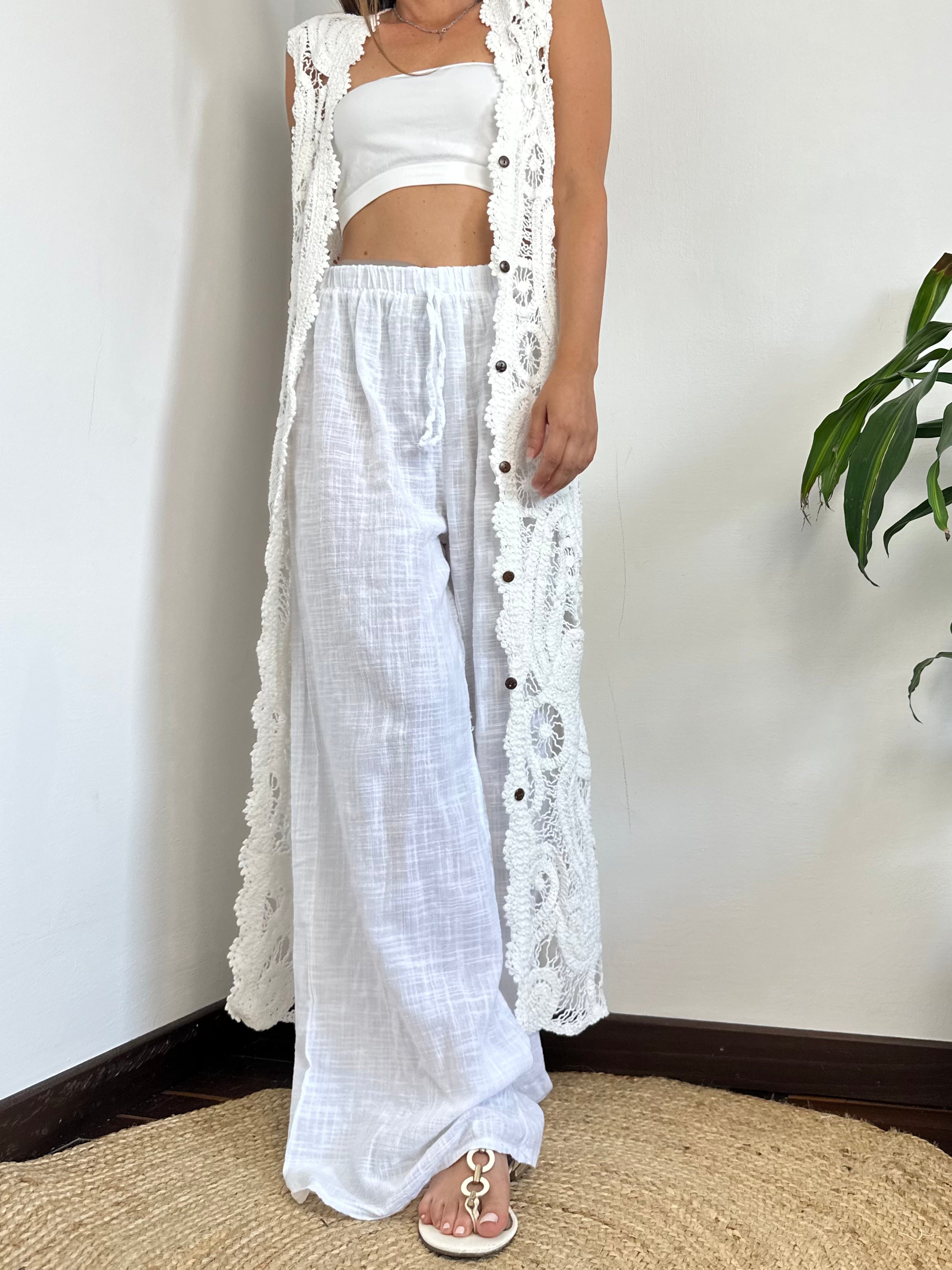PANTALONE COTONE BIANCO