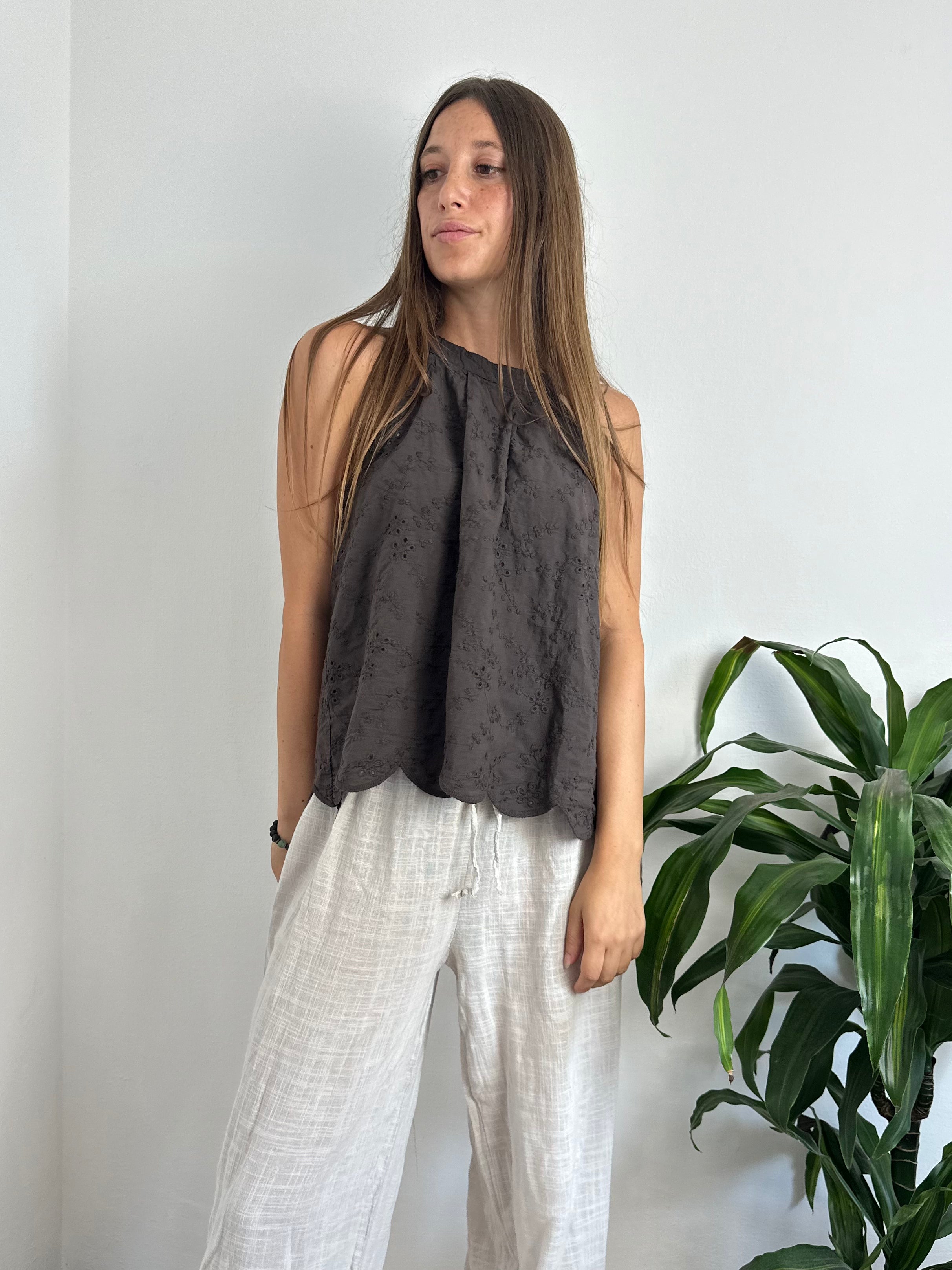 TOP 100% COTONE MARRONE