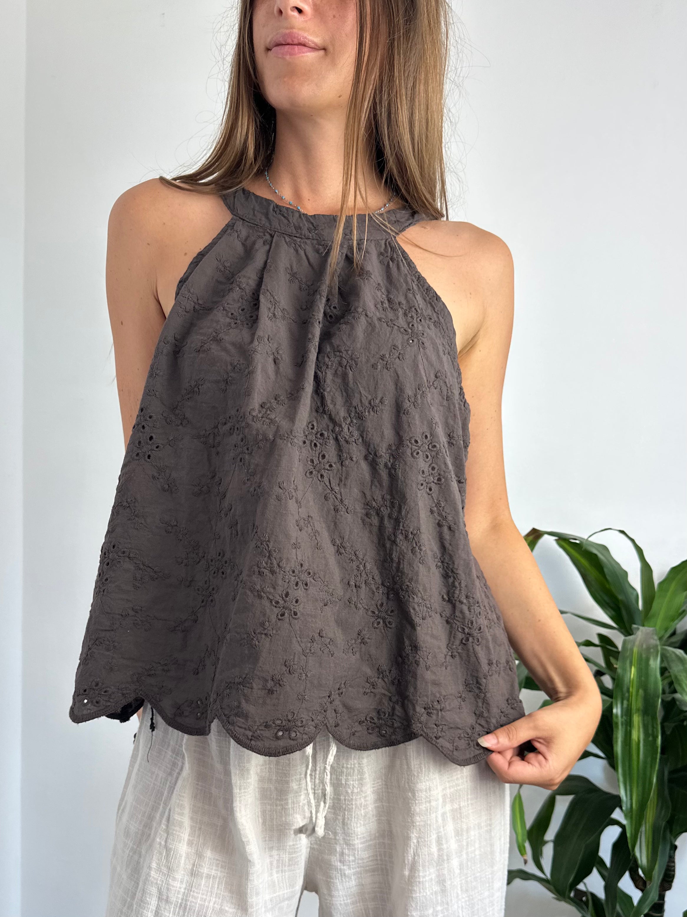 TOP 100% COTONE MARRONE