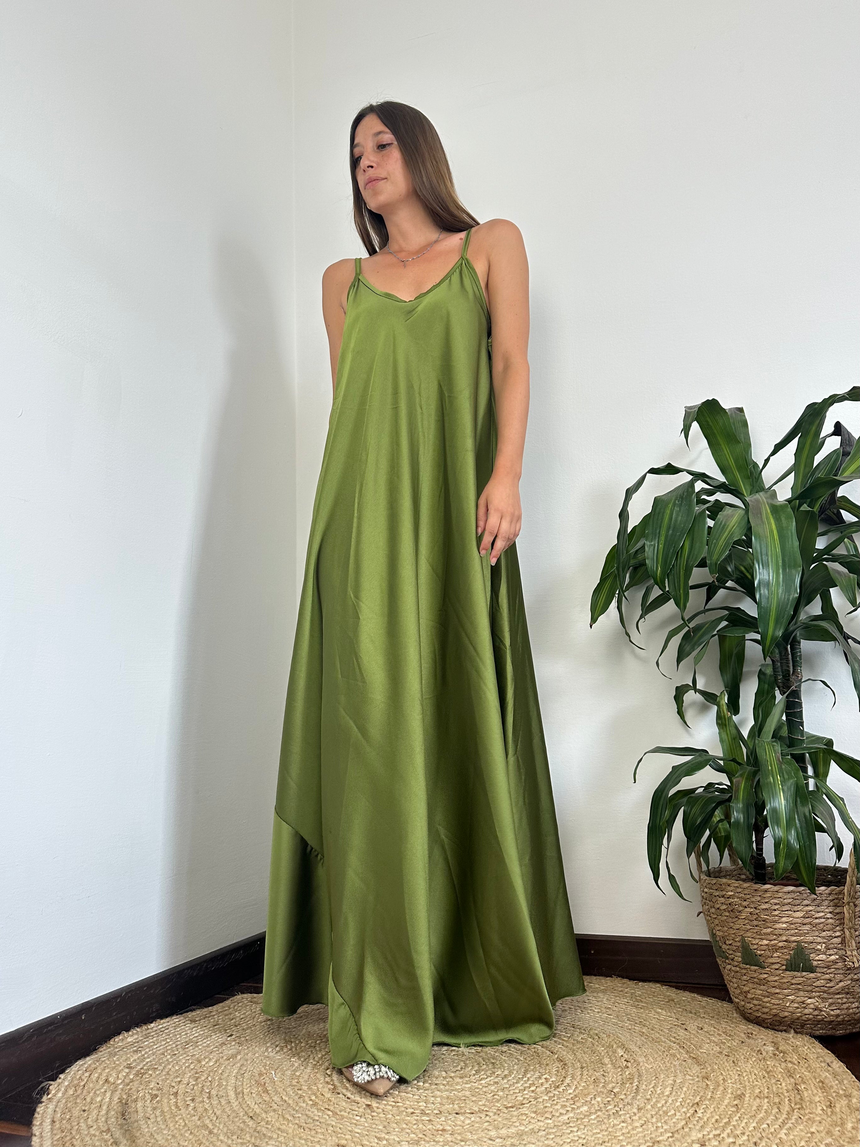 ABITO SATIN VERDE