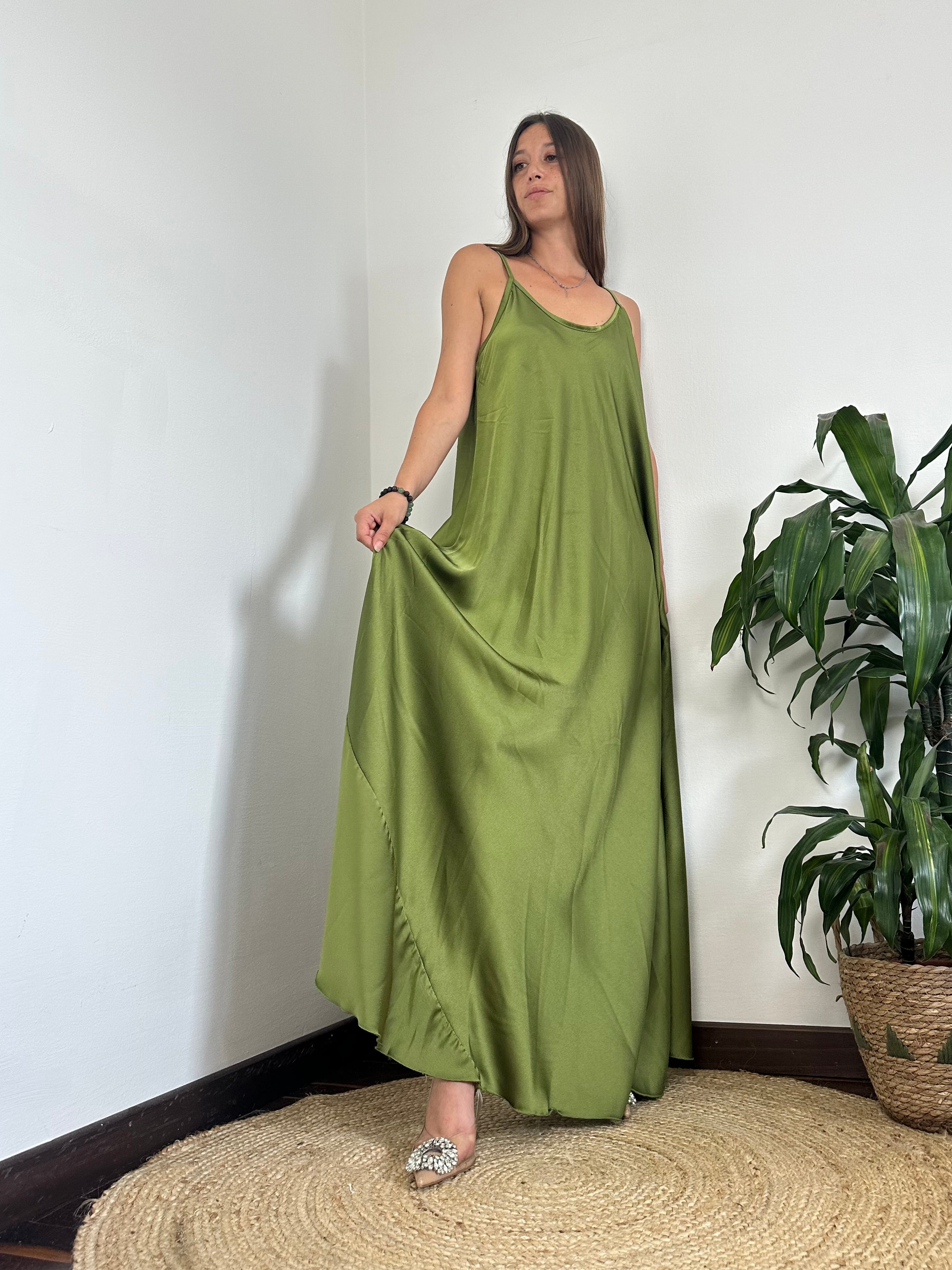 ABITO SATIN VERDE