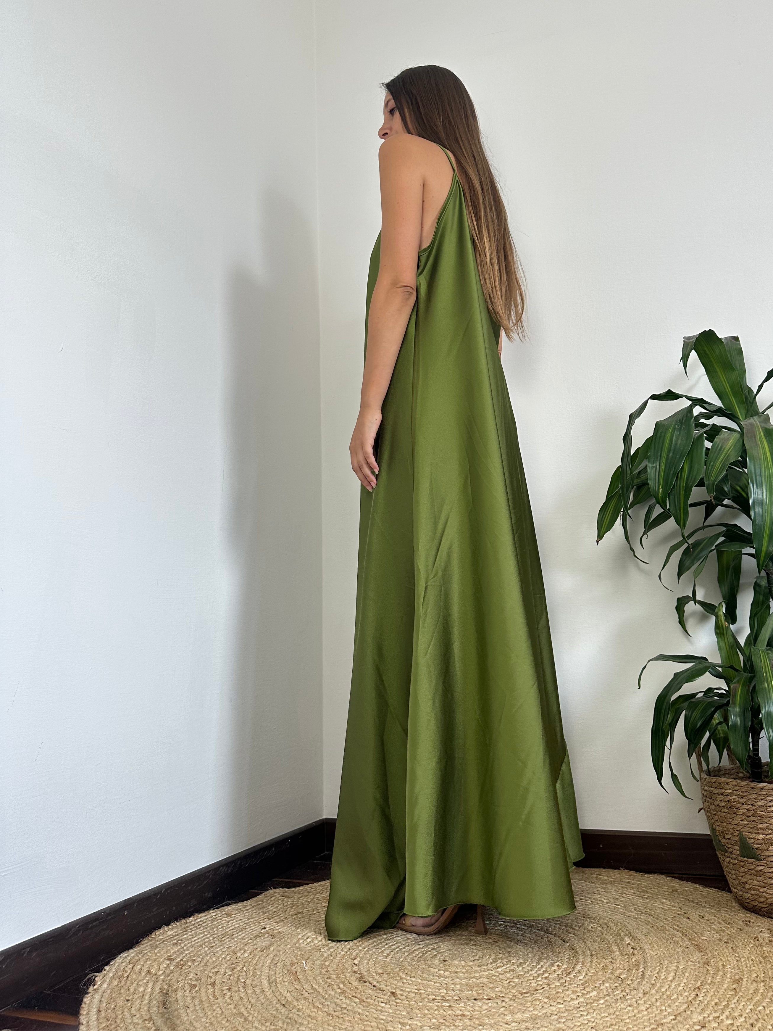 ABITO SATIN VERDE