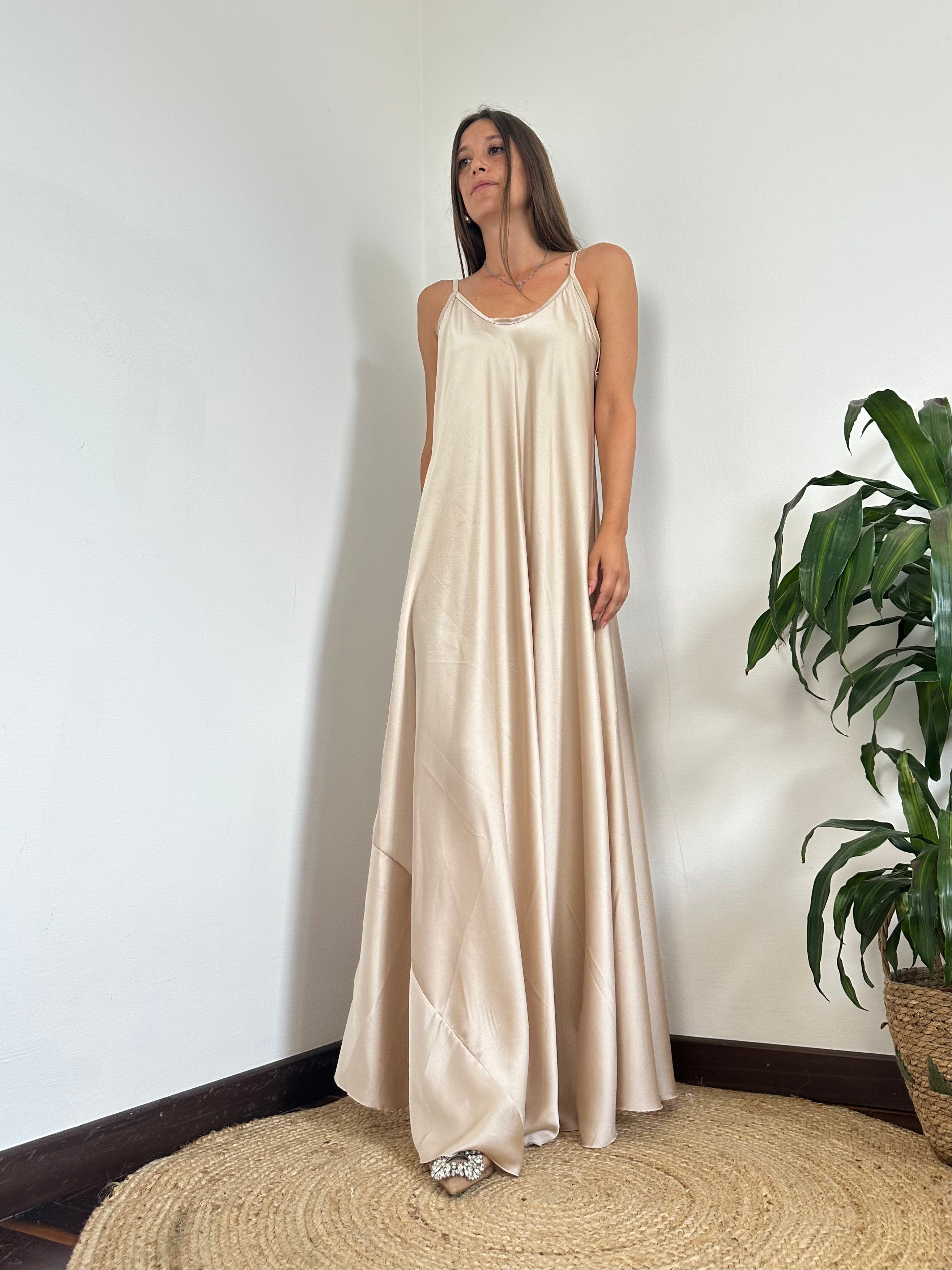 ABITO SATIN CHAMPAGNE