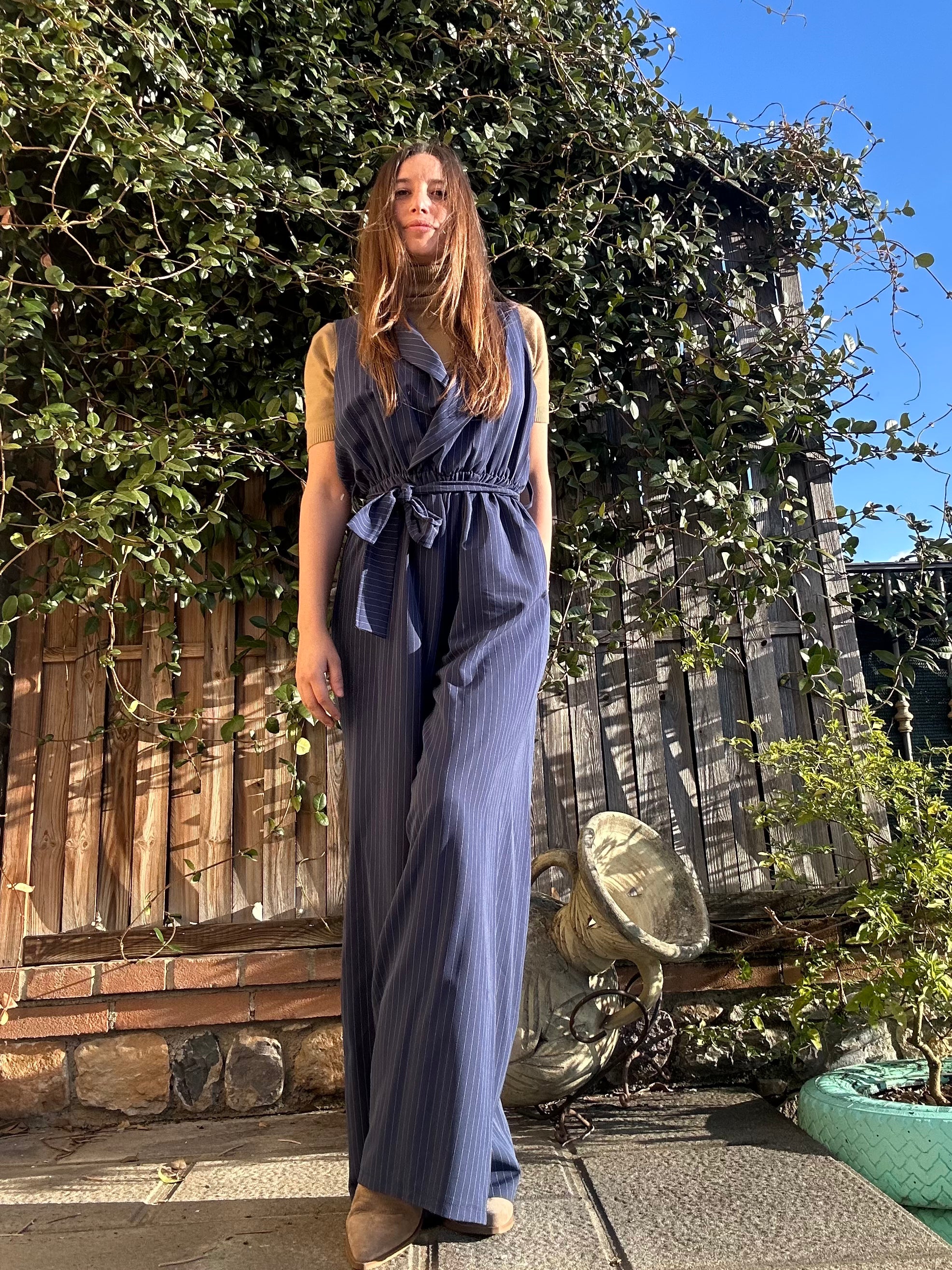 TUTA JUMPSUIT BLU-GESSATO