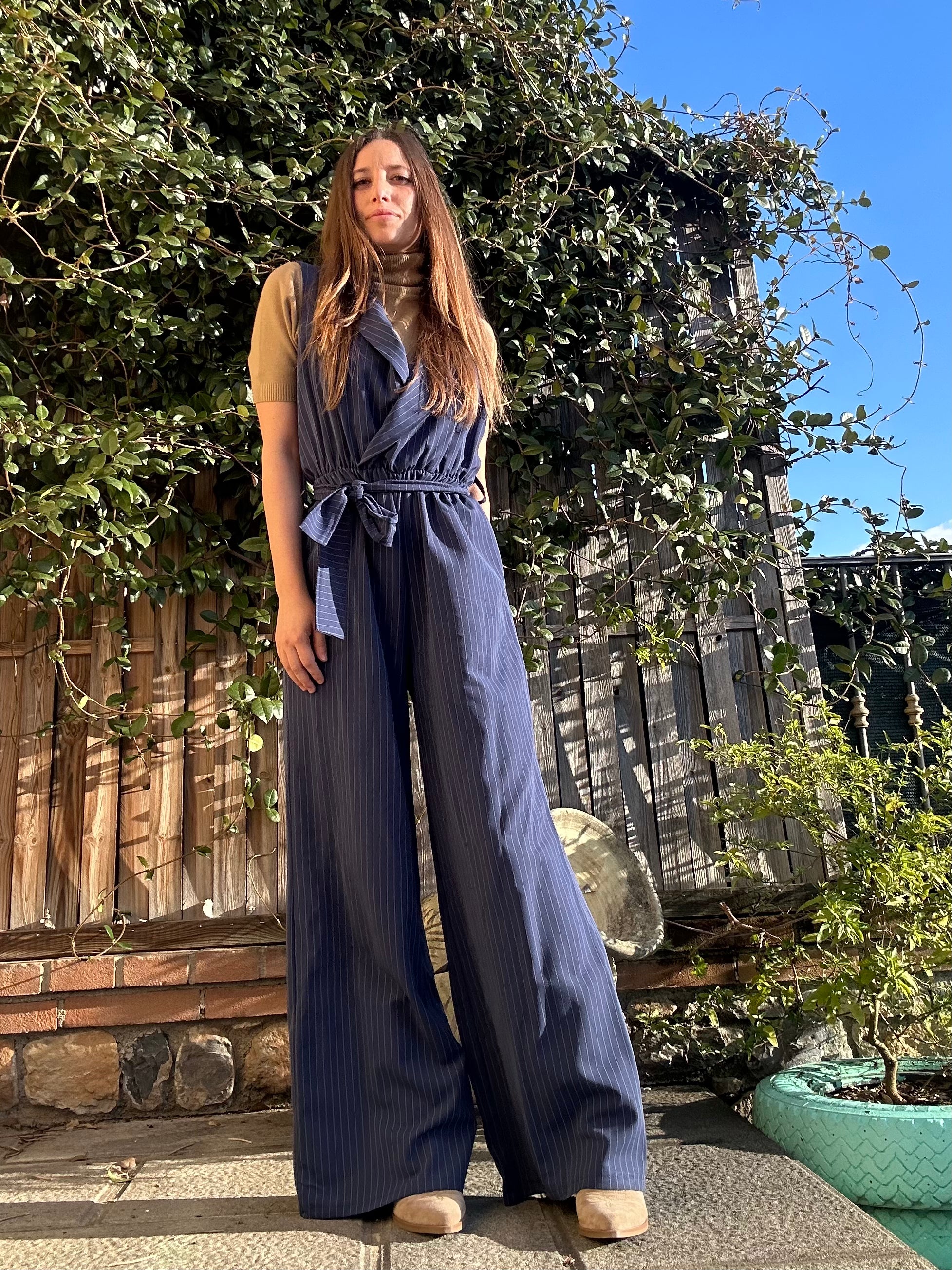 TUTA JUMPSUIT BLU-GESSATO