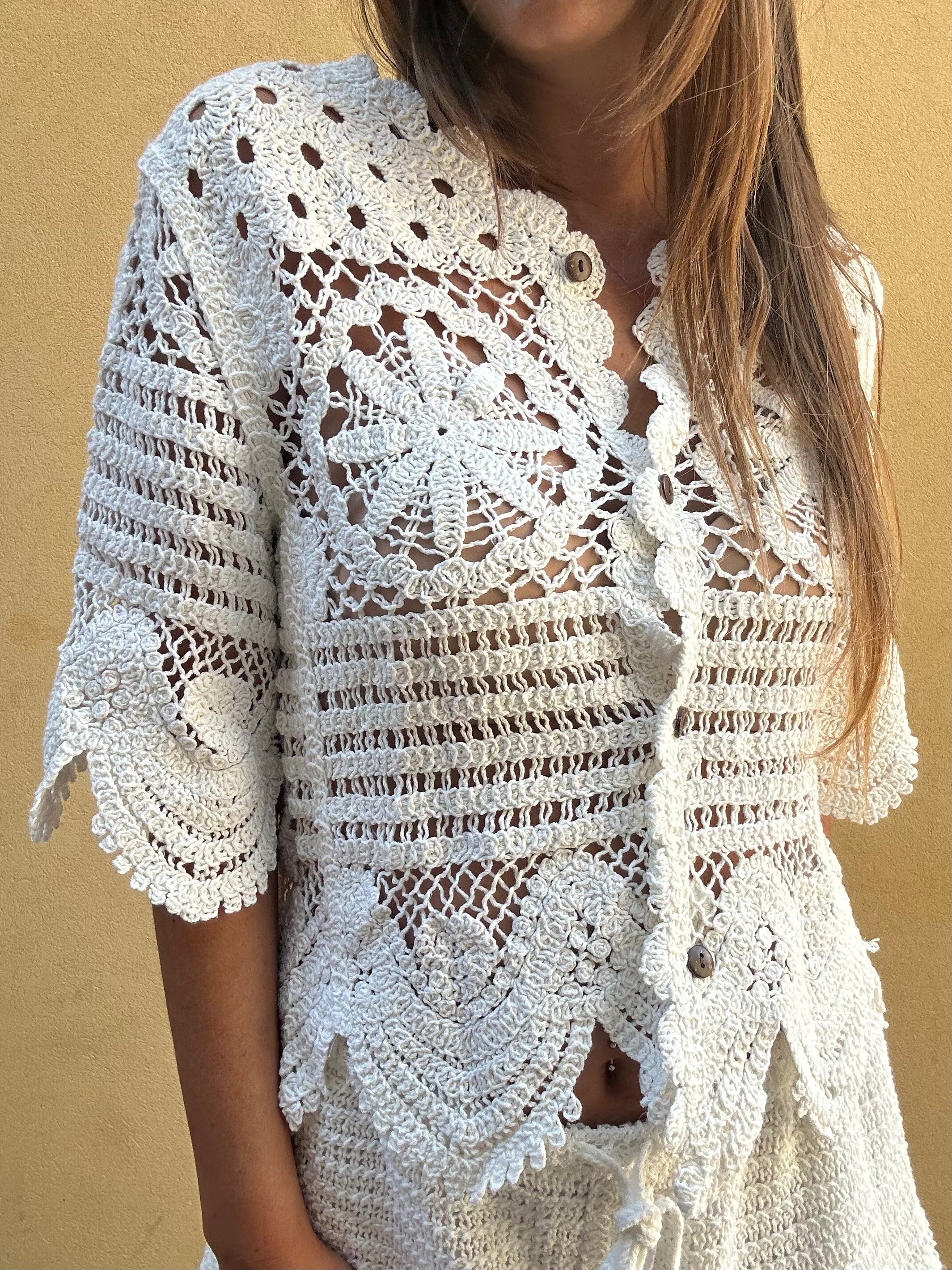 CARDIGAN TRAFORATO BIANCO