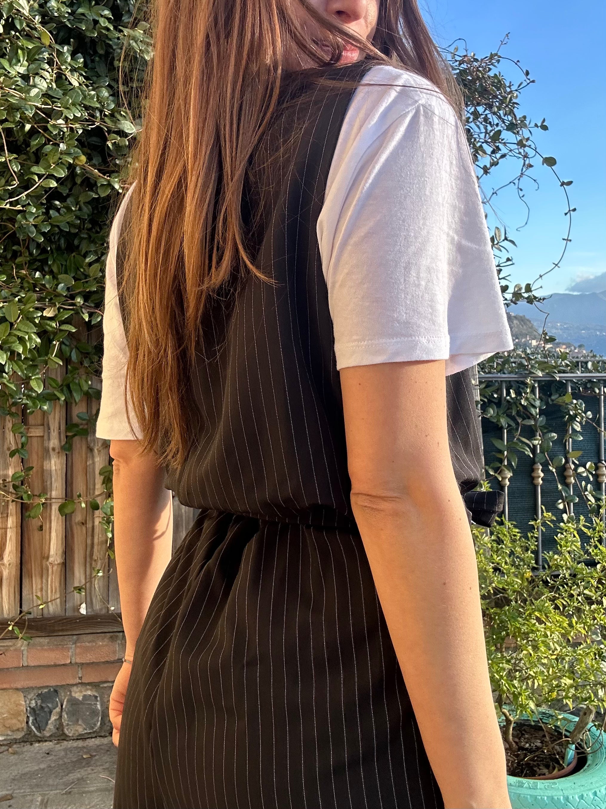 TUTA JUMPSUIT NERO-GESSATO