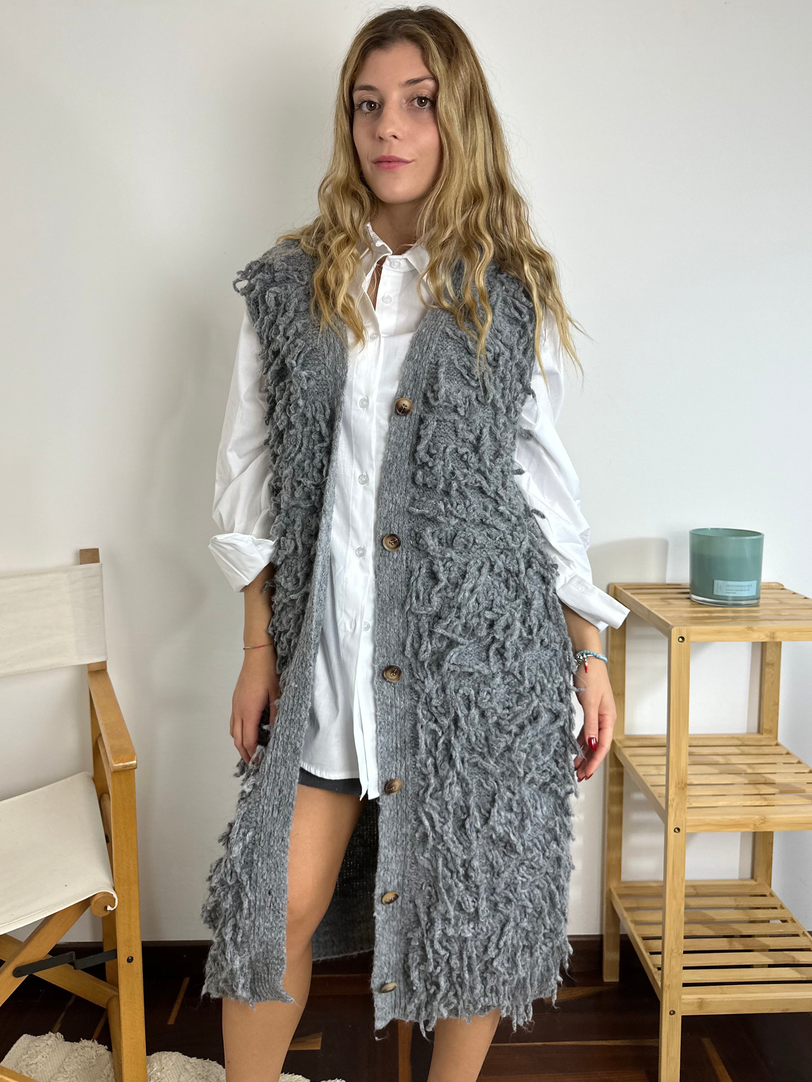 GILET GRIGIO LUNGO