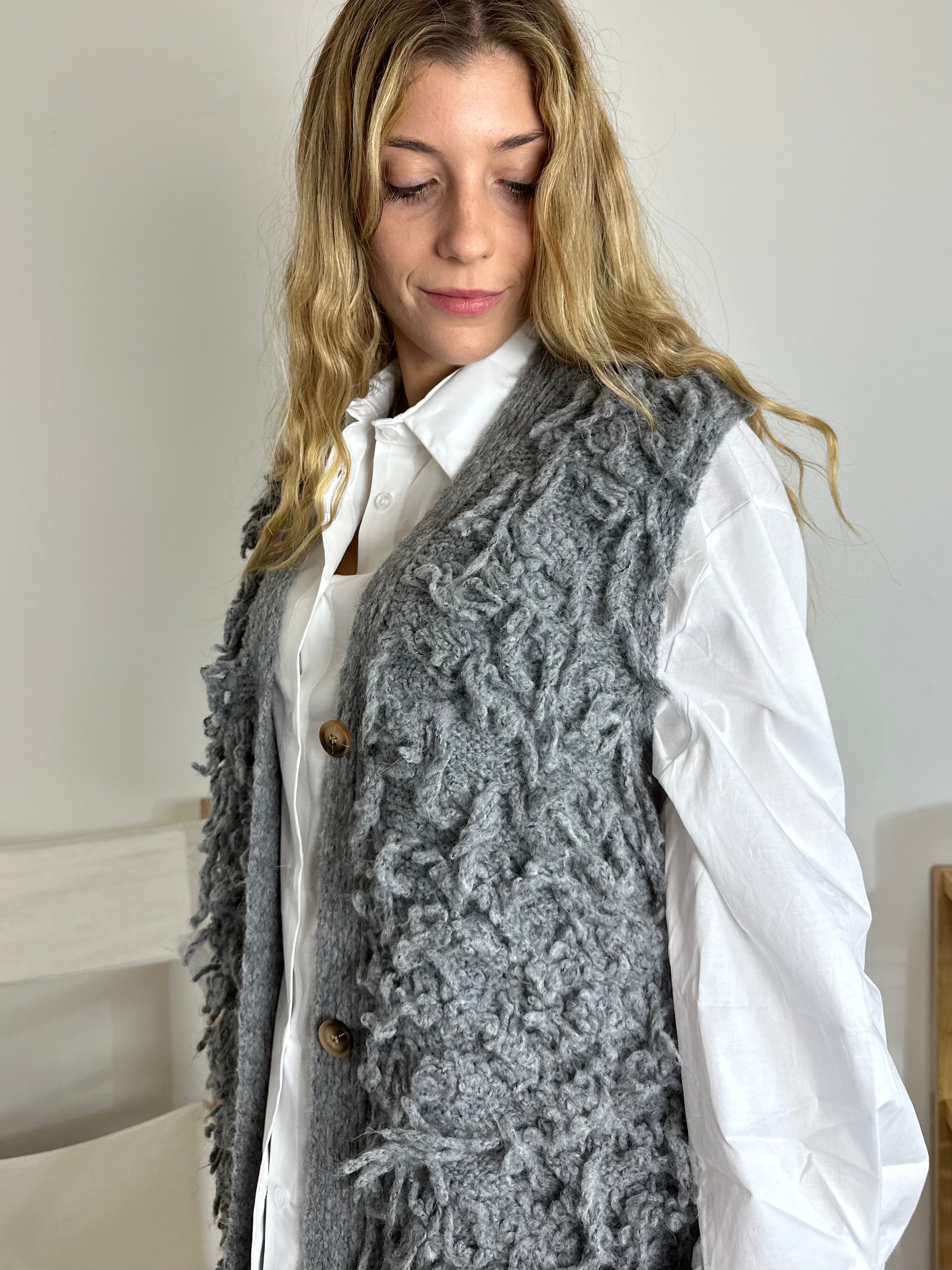 GILET GRIGIO LUNGO