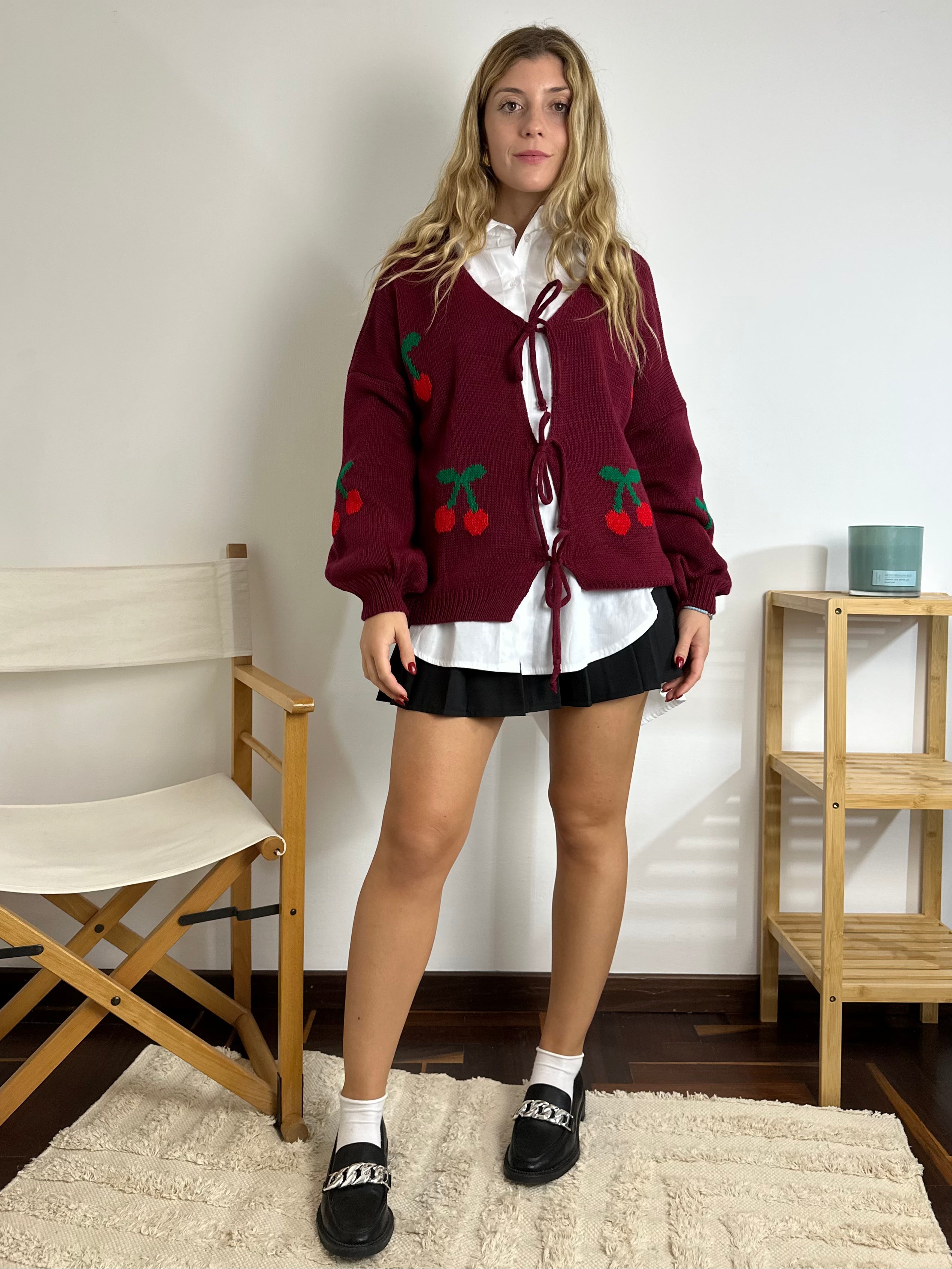 CARDIGAN CHERRY BORDEAUX