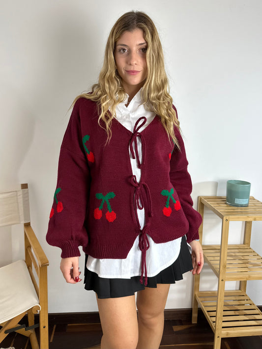 CARDIGAN CHERRY BORDEAUX