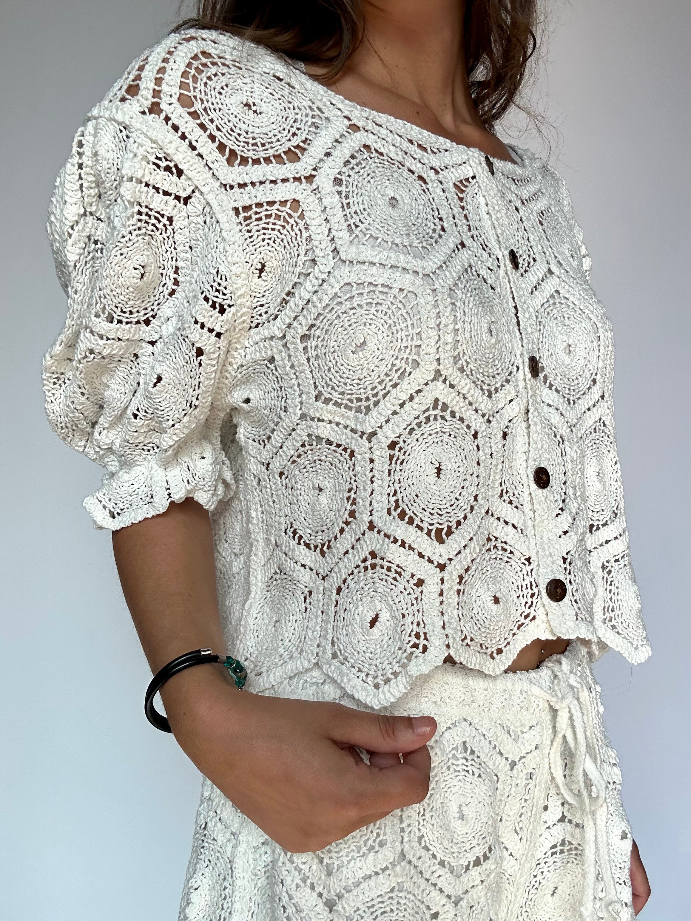 CARDIGAN TRAFORATO IN COTONE