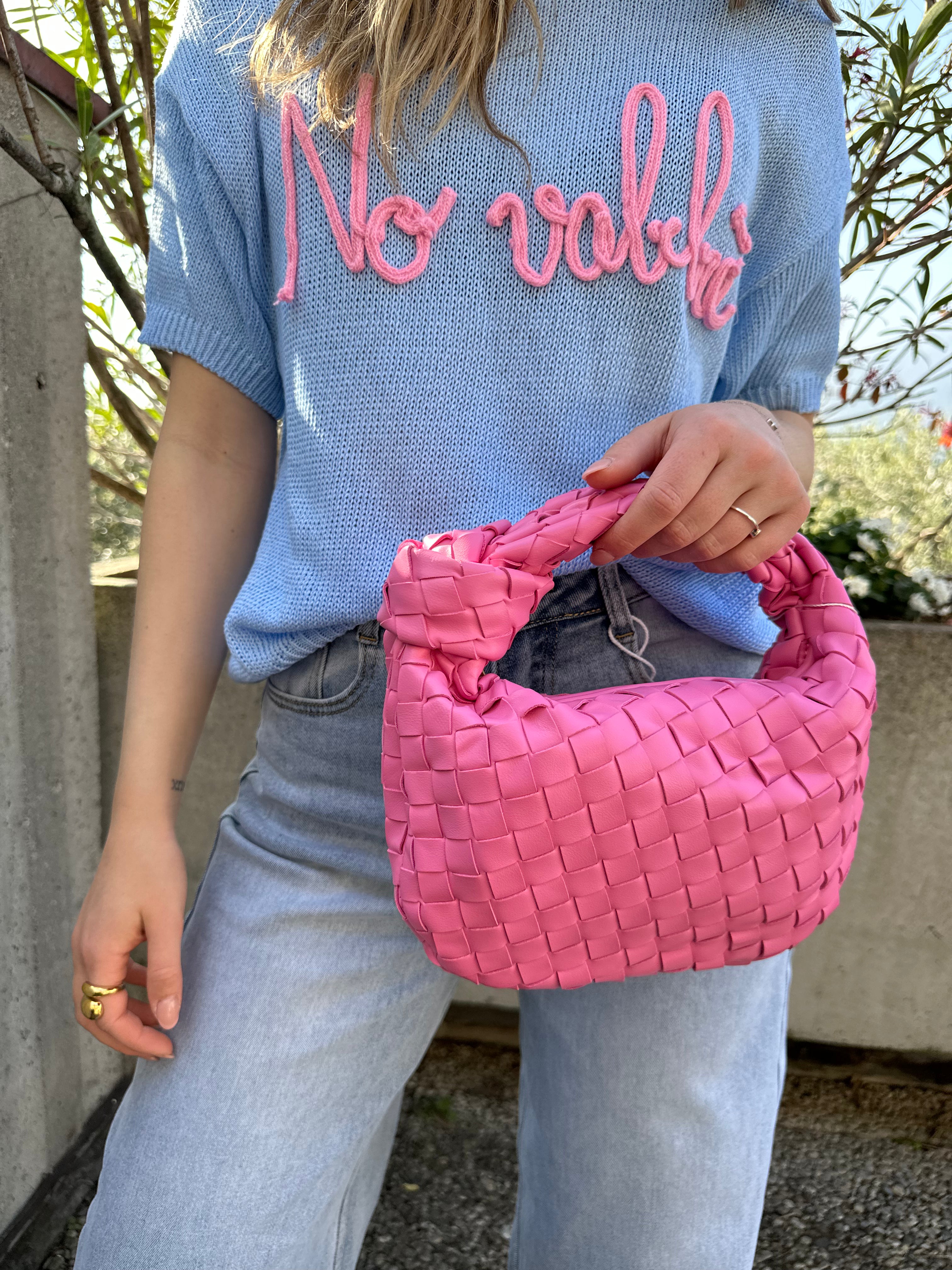 BORSA CHLOE MINI INTRECCIATA ROSA