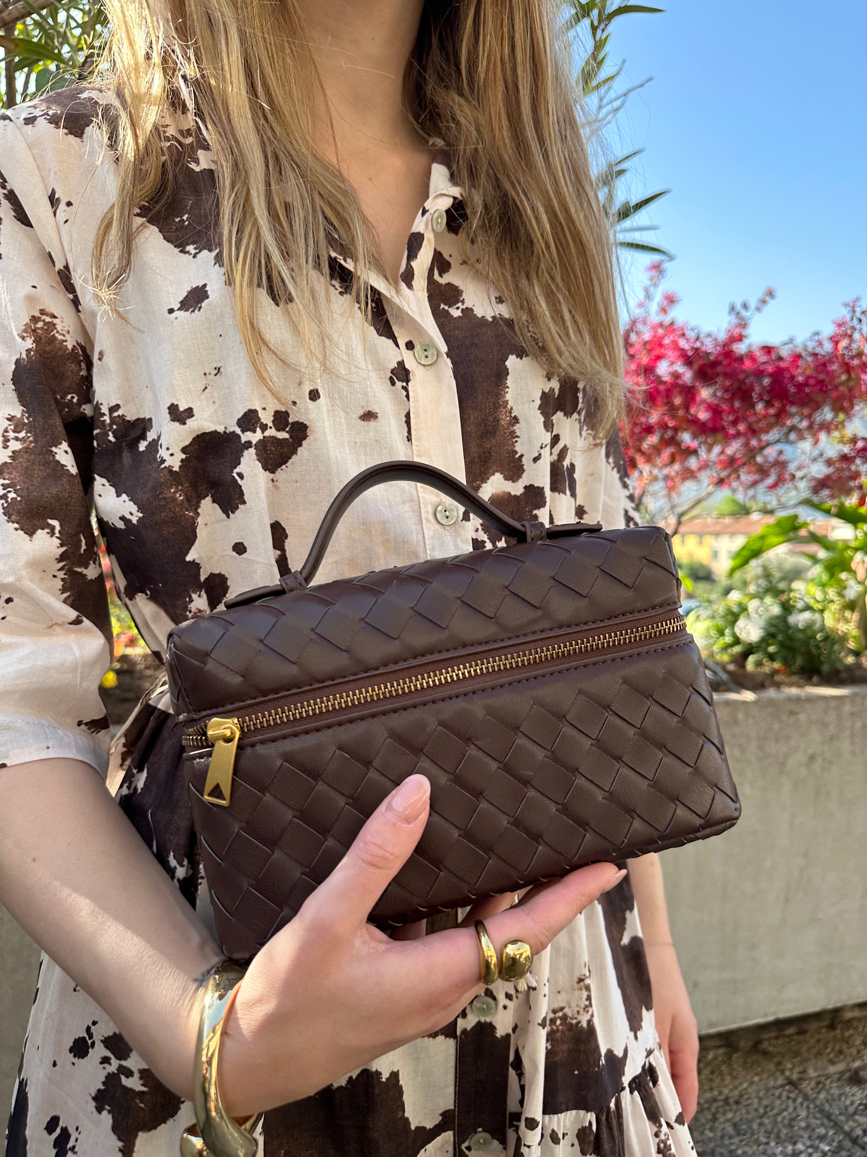 BORSA INTRECCIATA DAFNE MARRONE