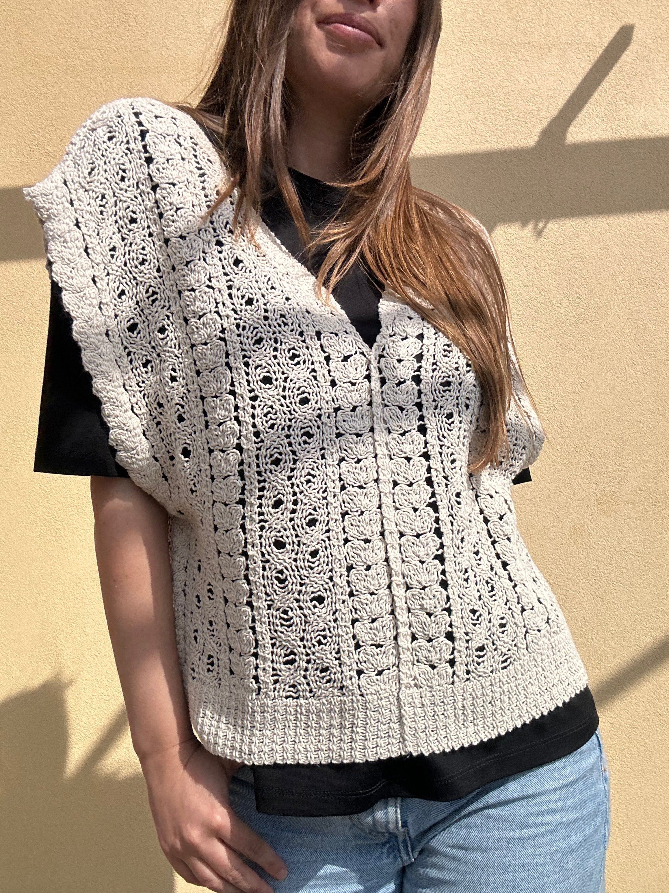 GILET CROCHET BEIGE