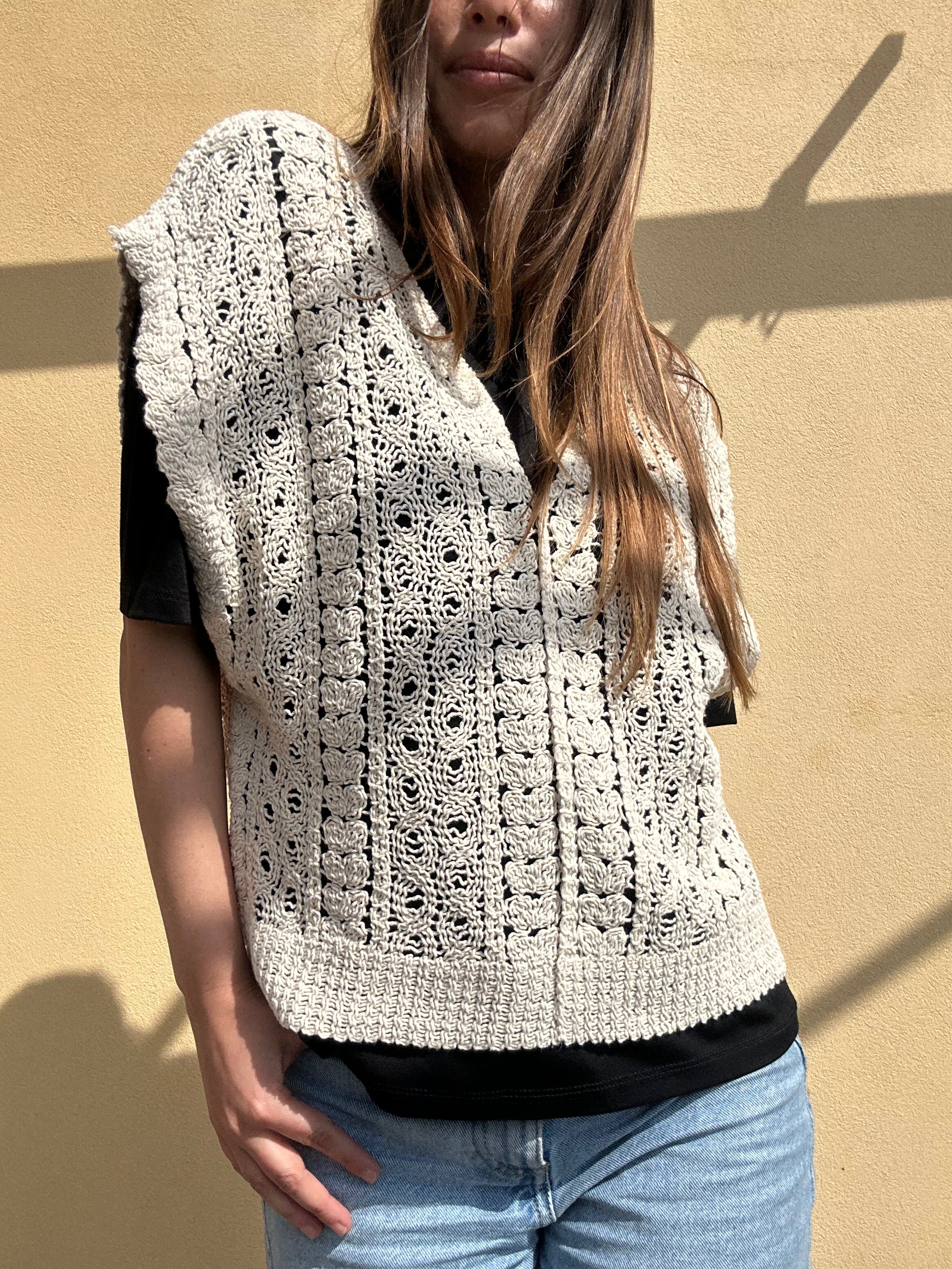 GILET CROCHET BEIGE