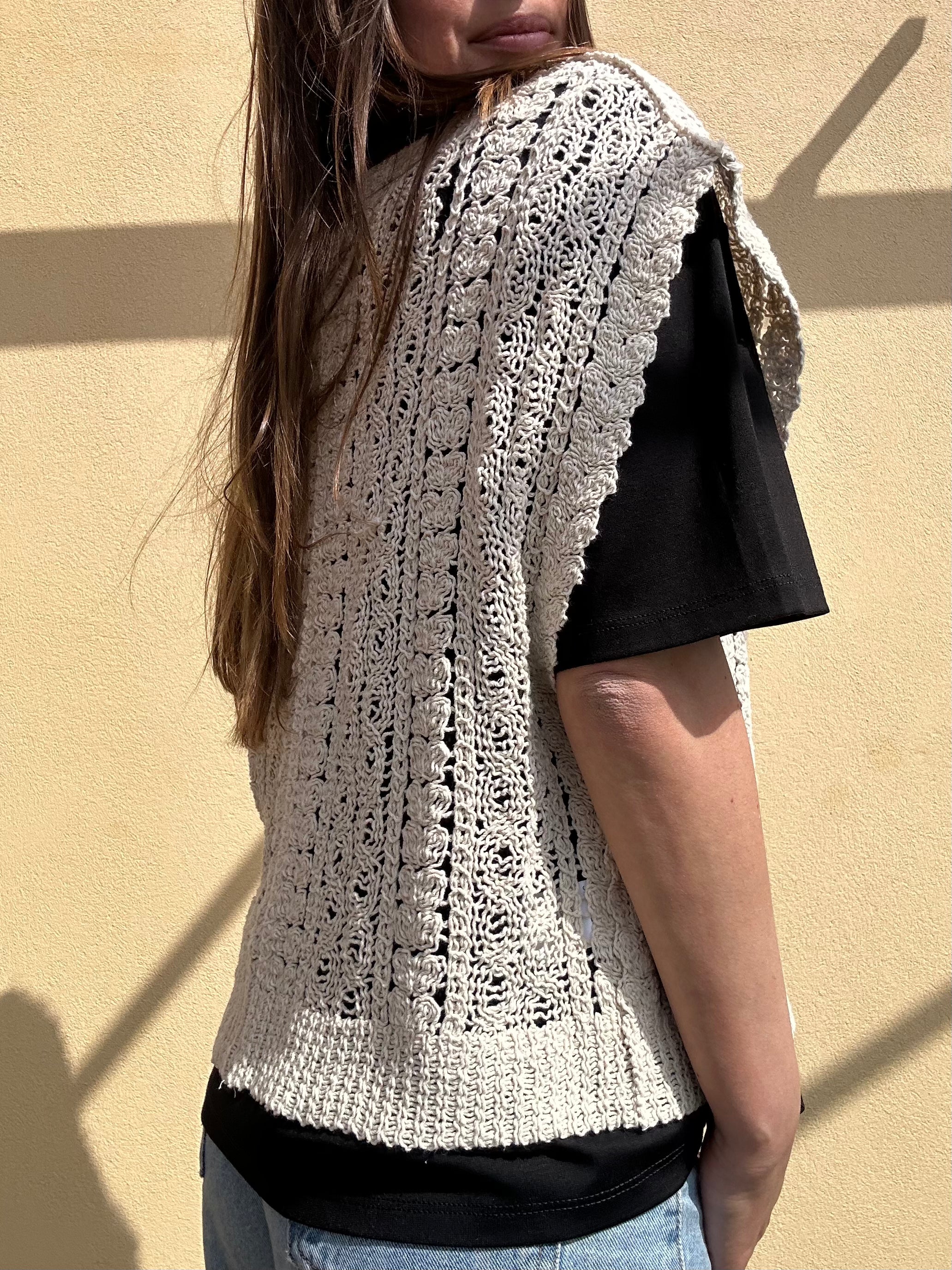 GILET CROCHET BEIGE